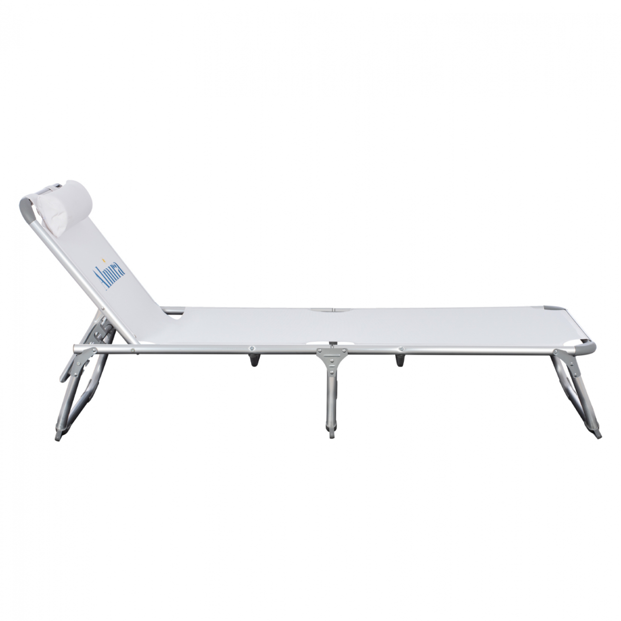 Sunbed for beach HM5054.03 Heavy type White color Aluminum 188x58x31-81 cm. [3]