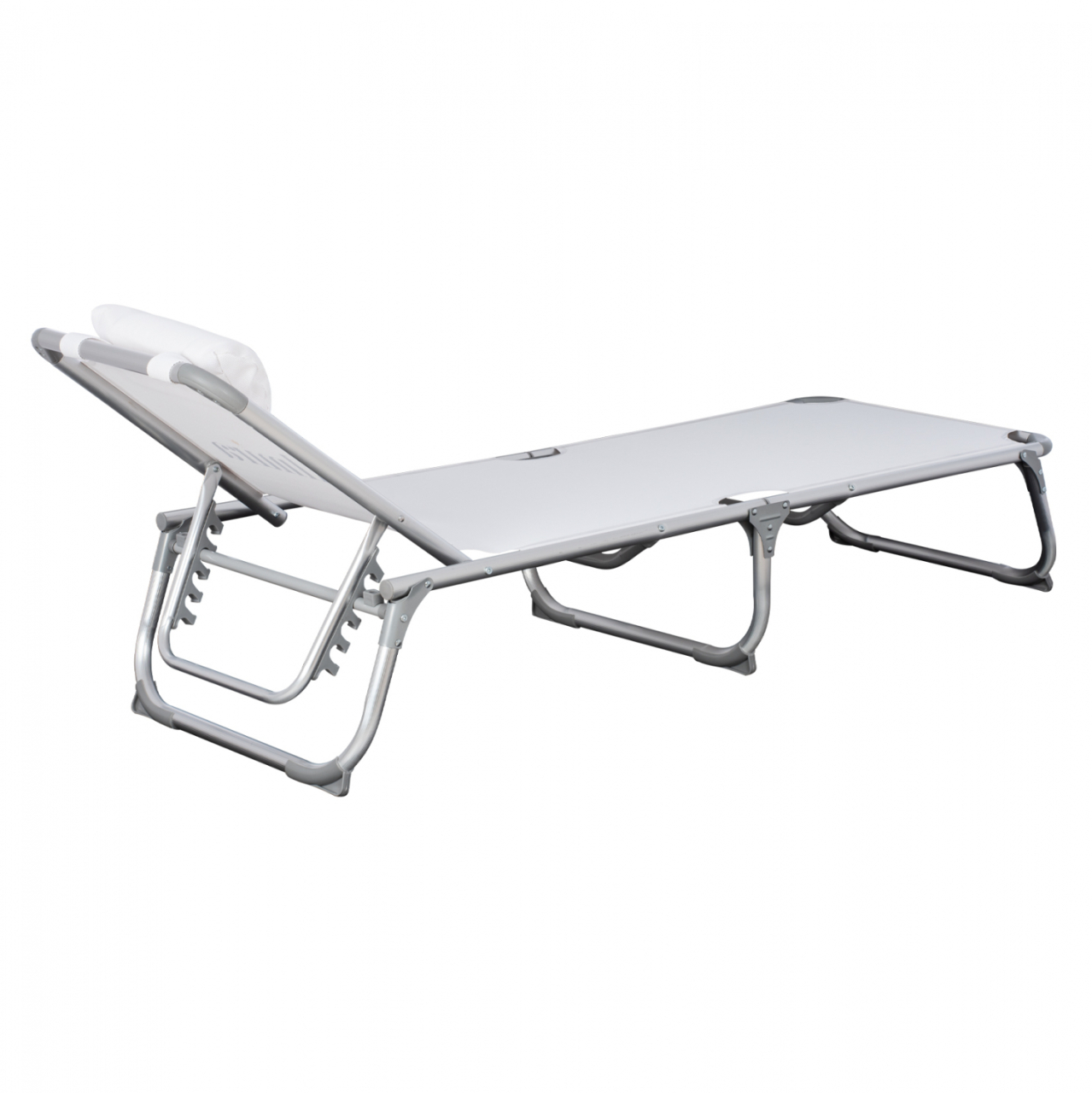 Sunbed for beach HM5054.03 Heavy type White color Aluminum 188x58x31-81 cm. [4]