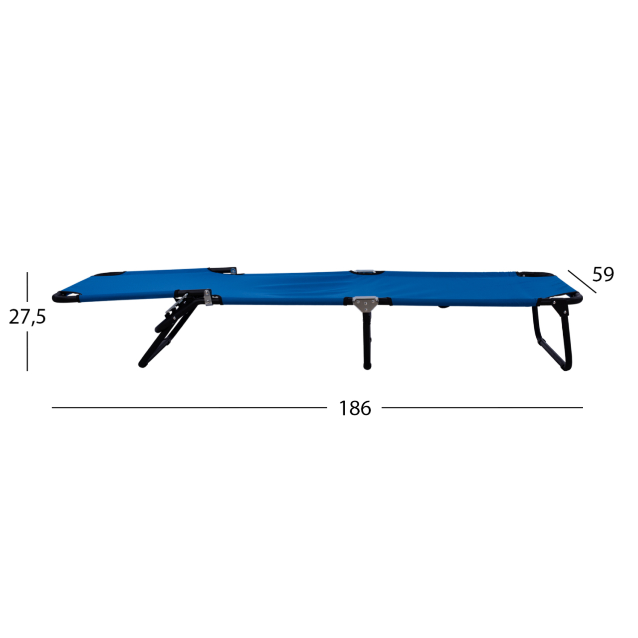 SUNBED HM5278 BLACK METALLIC WITH BLUE WATERPROOF FABRIC [2]