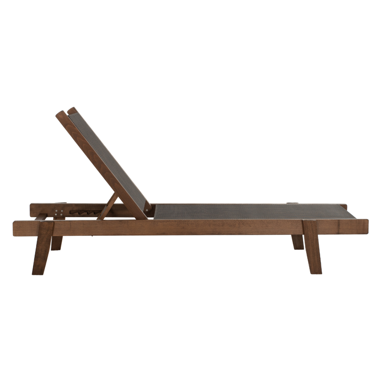 SUNBED PROFESSIONAL CRETA BEECH WOOD IN WALNUT COLOR and BROWN TEXTILENE 200x61-66x31-91Hcm.HM10356.04 [3]