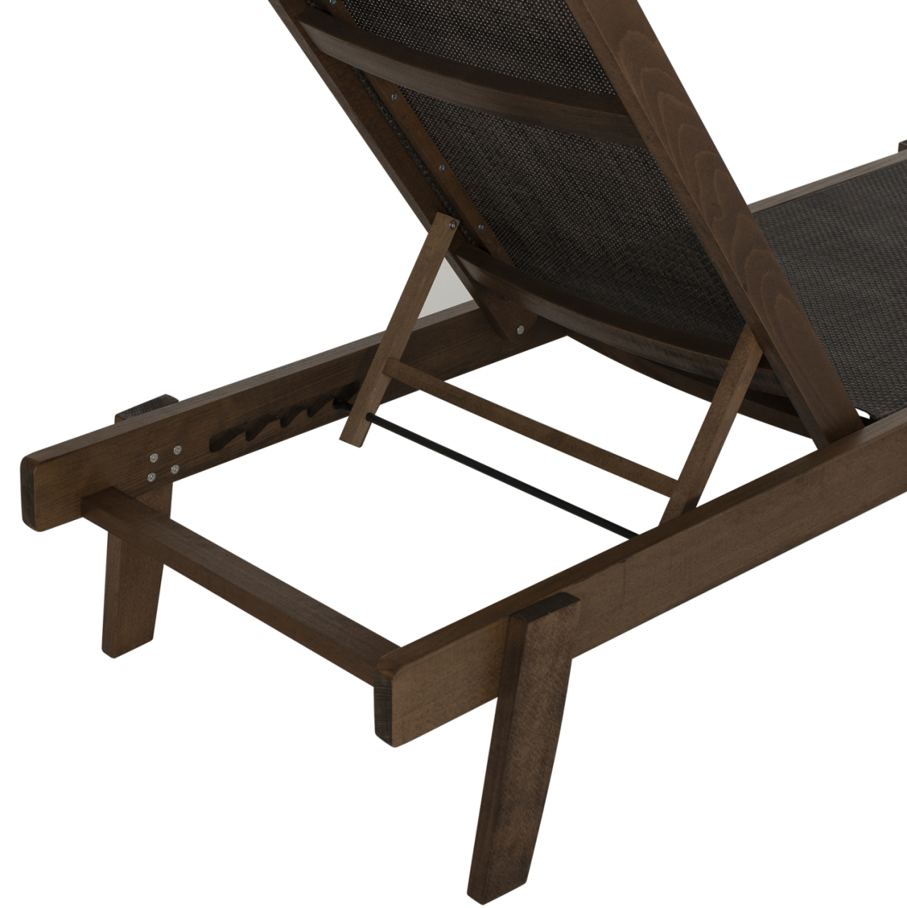 SUNBED PROFESSIONAL CRETA BEECH WOOD IN WALNUT COLOR and BROWN TEXTILENE 200x61-66x31-91Hcm.HM10356.04 [9]