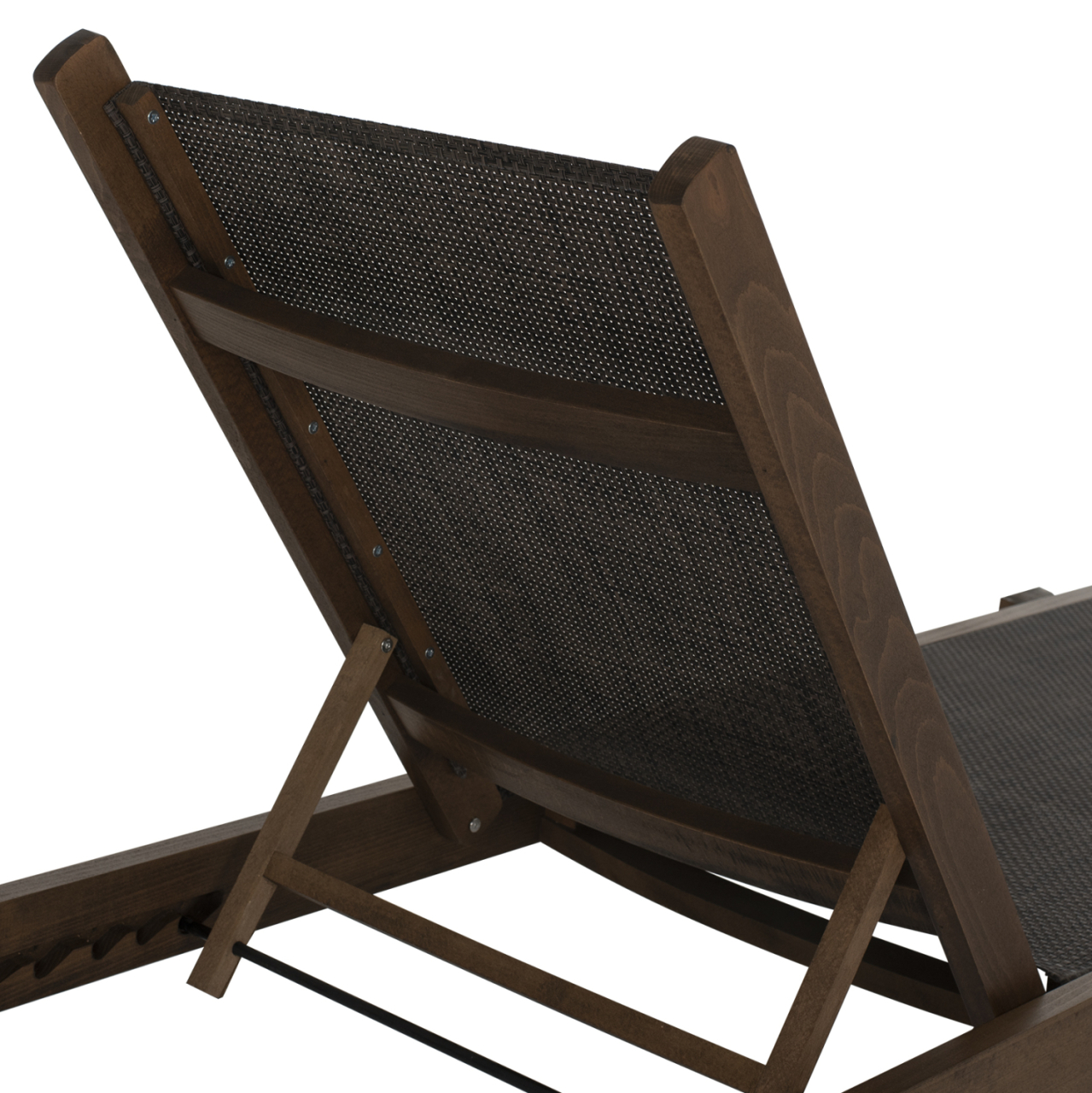 SUNBED PROFESSIONAL CRETA BEECH WOOD IN WALNUT COLOR and BROWN TEXTILENE 200x61-66x31-91Hcm.HM10356.04 [10]