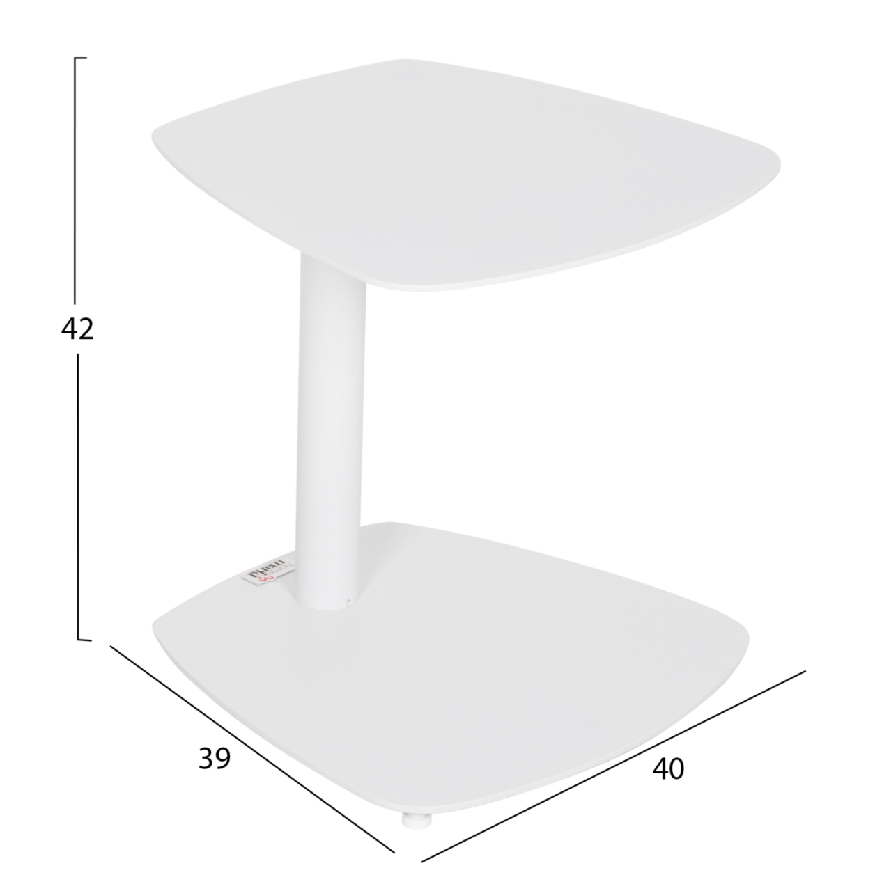 SUNBED SIDE TABLE CARET HM6563.02 ALUMINUM IN WHITE 40x39x42Hcm. [2]