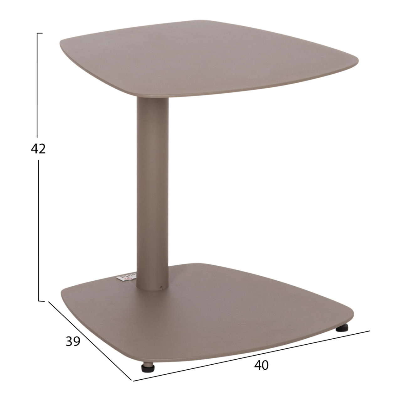 SUNBED SIDE TABLE CARET HM6563.03 ALUMINUM IN LIGHT GREY (TAUPE) 40x39x42Hcm. [2]