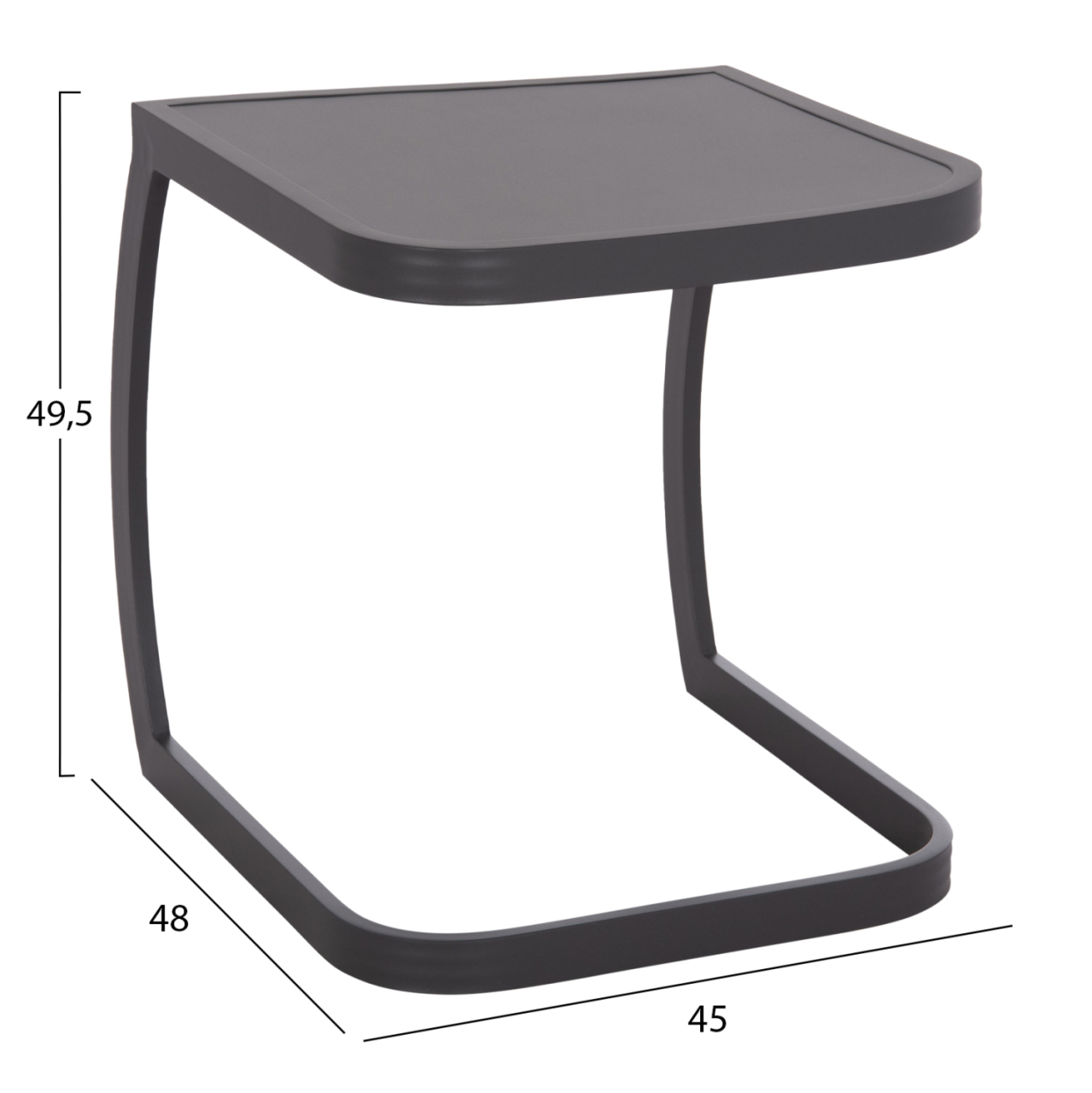 SUNBED SIDE TABLE RICKON HM6324.01 ALUMINUM IN GREY COLOR 45x48x49.5Hcm. [2]