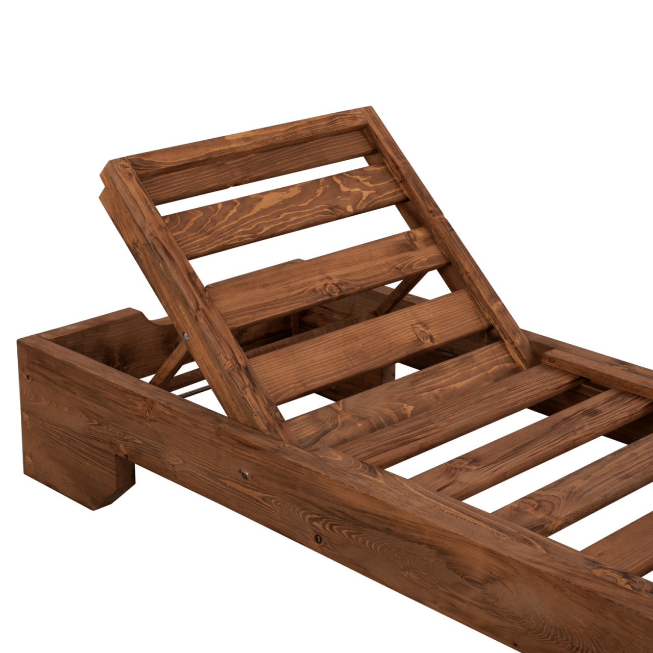 Sunbed Wooden Heavy-duty Macadonia HM5646.01 Walnut 204X77,5X29cm [5]