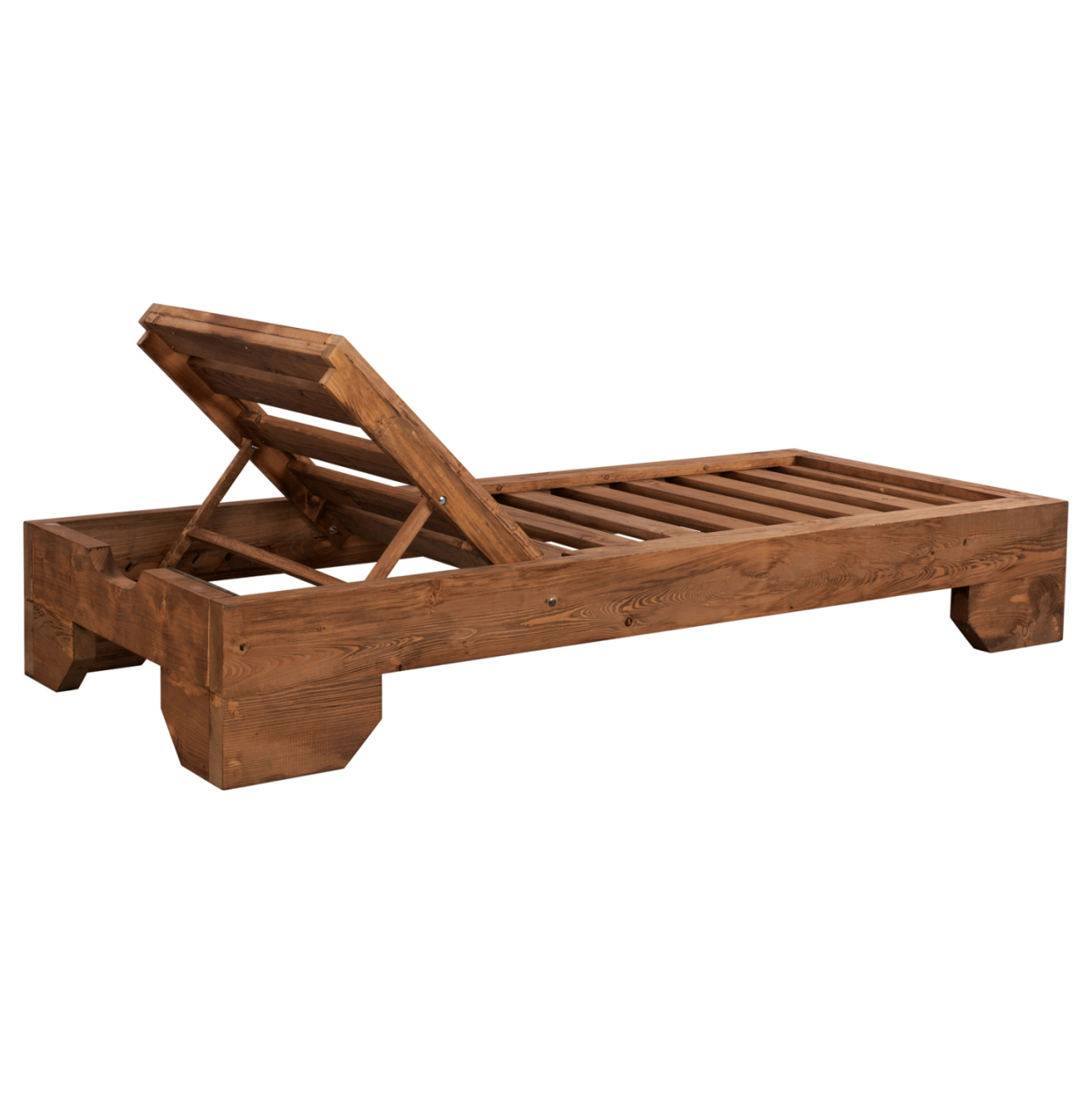 Sunbed Wooden Heavy-duty Macadonia HM5646.01 Walnut 204X77,5X29cm [4]