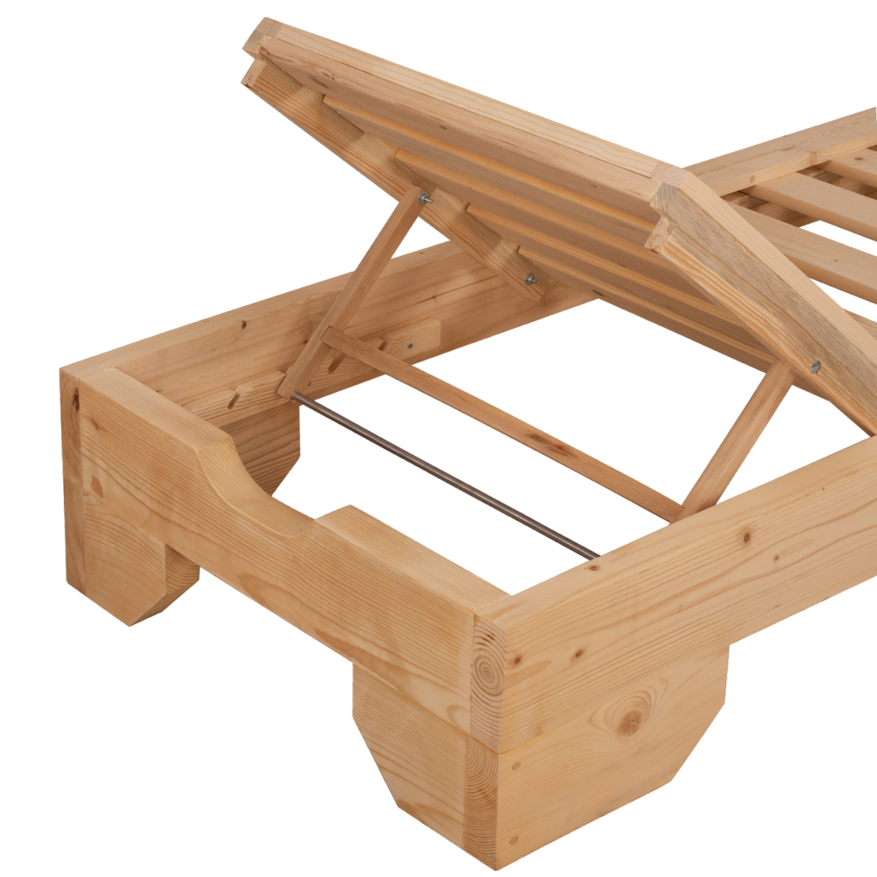 Sunbed Wooden Heavy Duty Macedonia HM5646.03 Natural Impregnation 204x77.5x29cm [5]