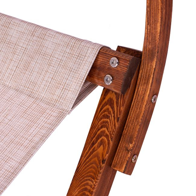 Sunbed Wooden Walnut-Beige with shade Colby HM5671.02 105x221x162cm [9]