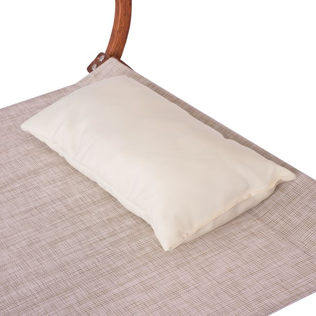 Sunbed Wooden Walnut-Beige with shade Colby HM5671.02 105x221x162cm [7]