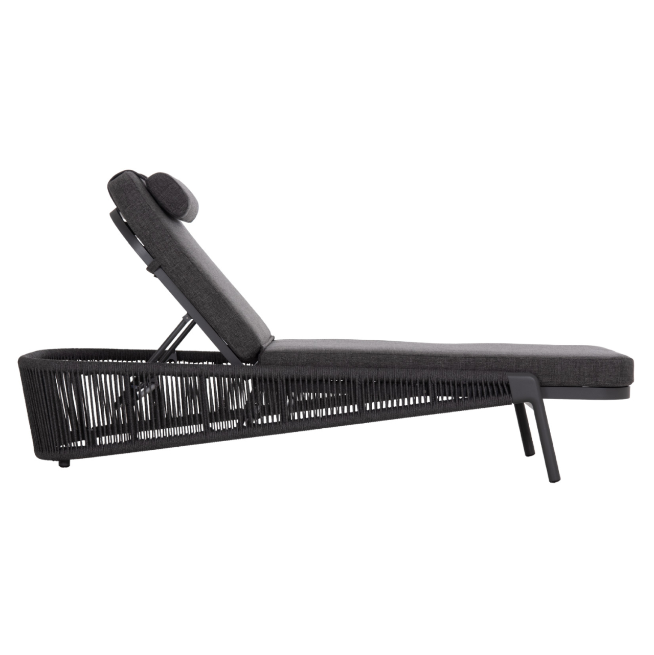 SUNBED XANTION HM6475.01 ALUMINUM-ROPE-OLEFIN FABRIC IN DARK GREY 75x210x92Hcm. [5]