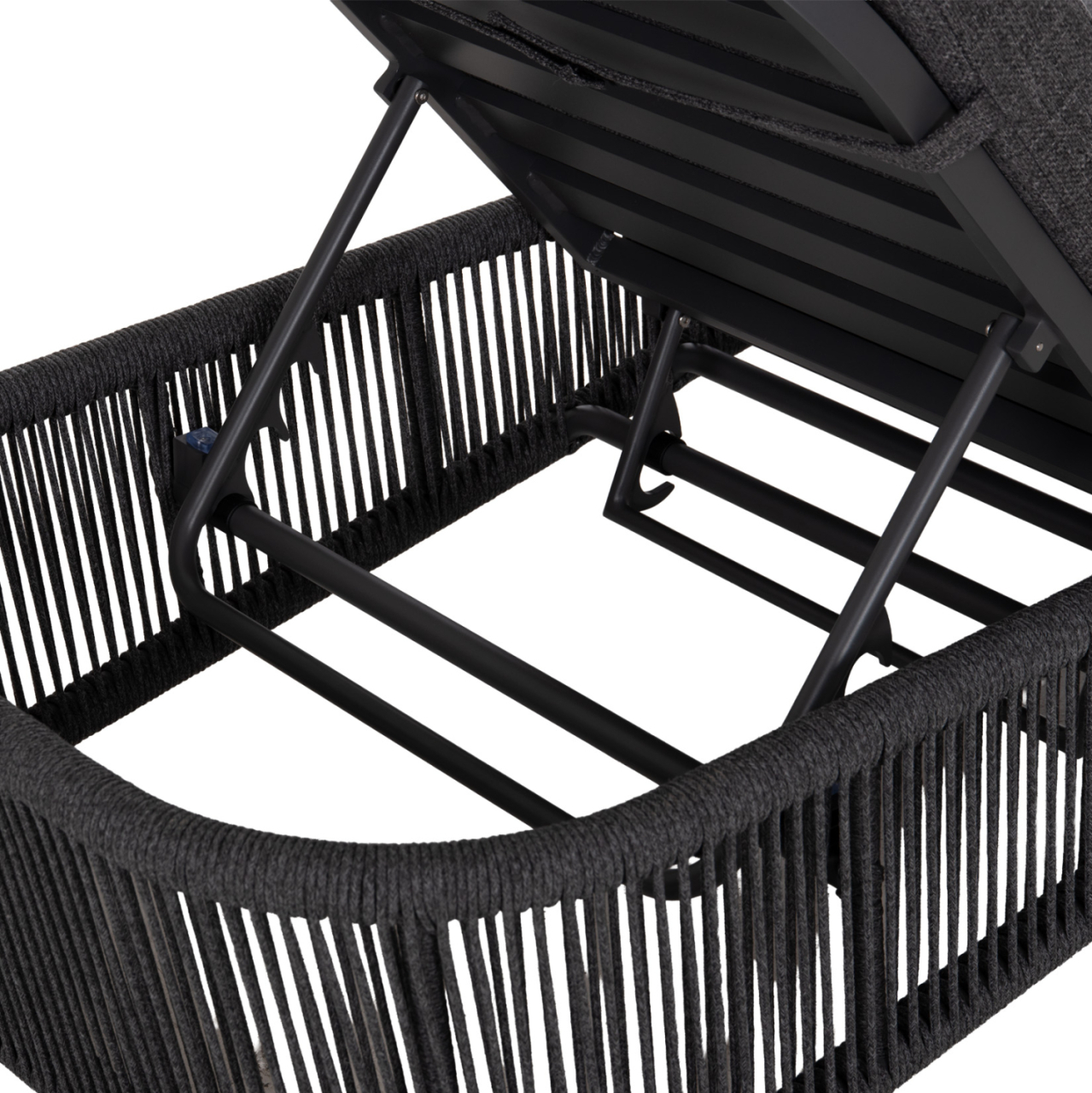 SUNBED XANTION HM6475.01 ALUMINUM-ROPE-OLEFIN FABRIC IN DARK GREY 75x210x92Hcm. [10]