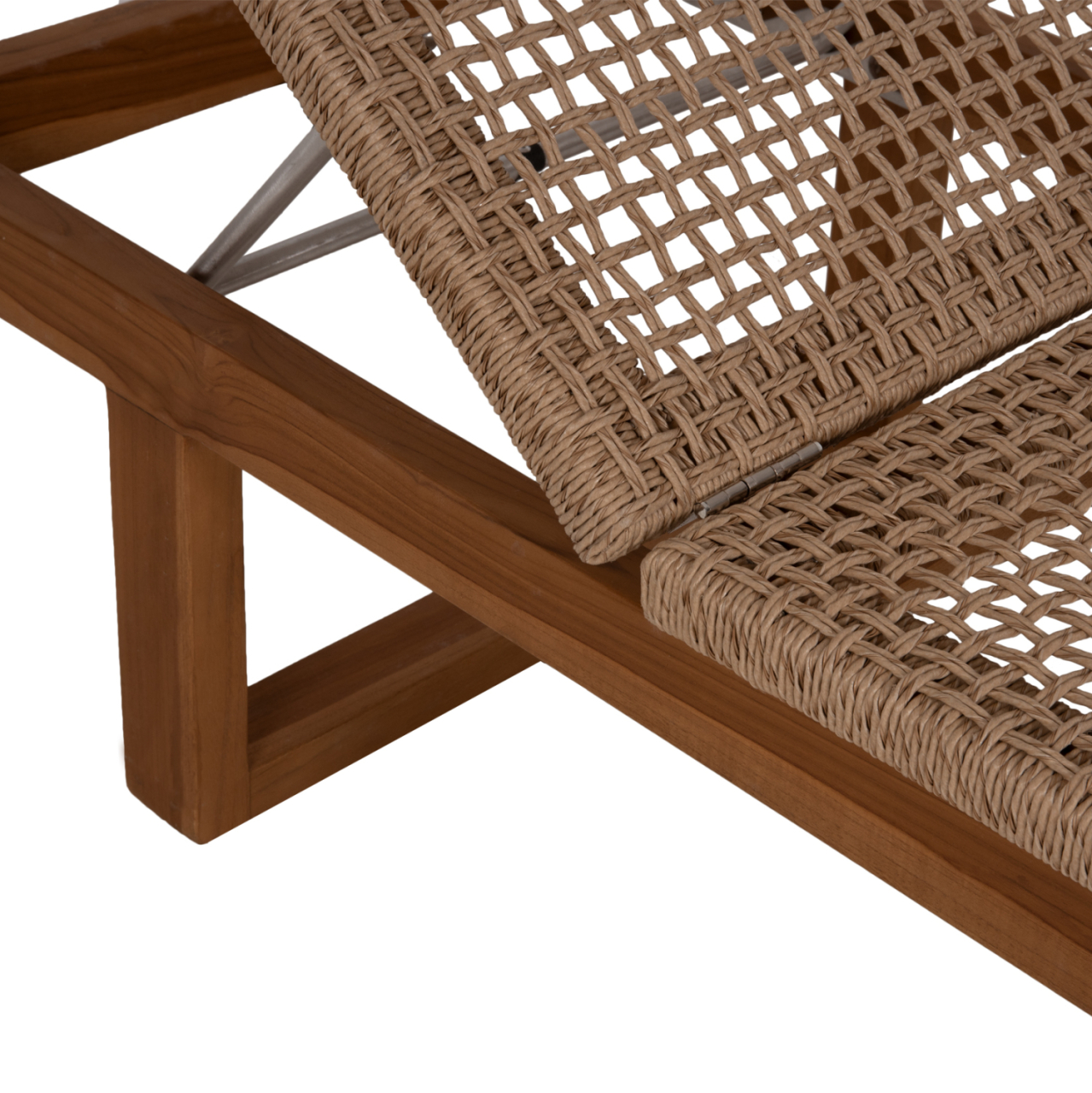SUNLOUNGER PATRON HM5993 TEAK WOOD-VIRO ROPE WICKER 191x65x86Hcm. [7]