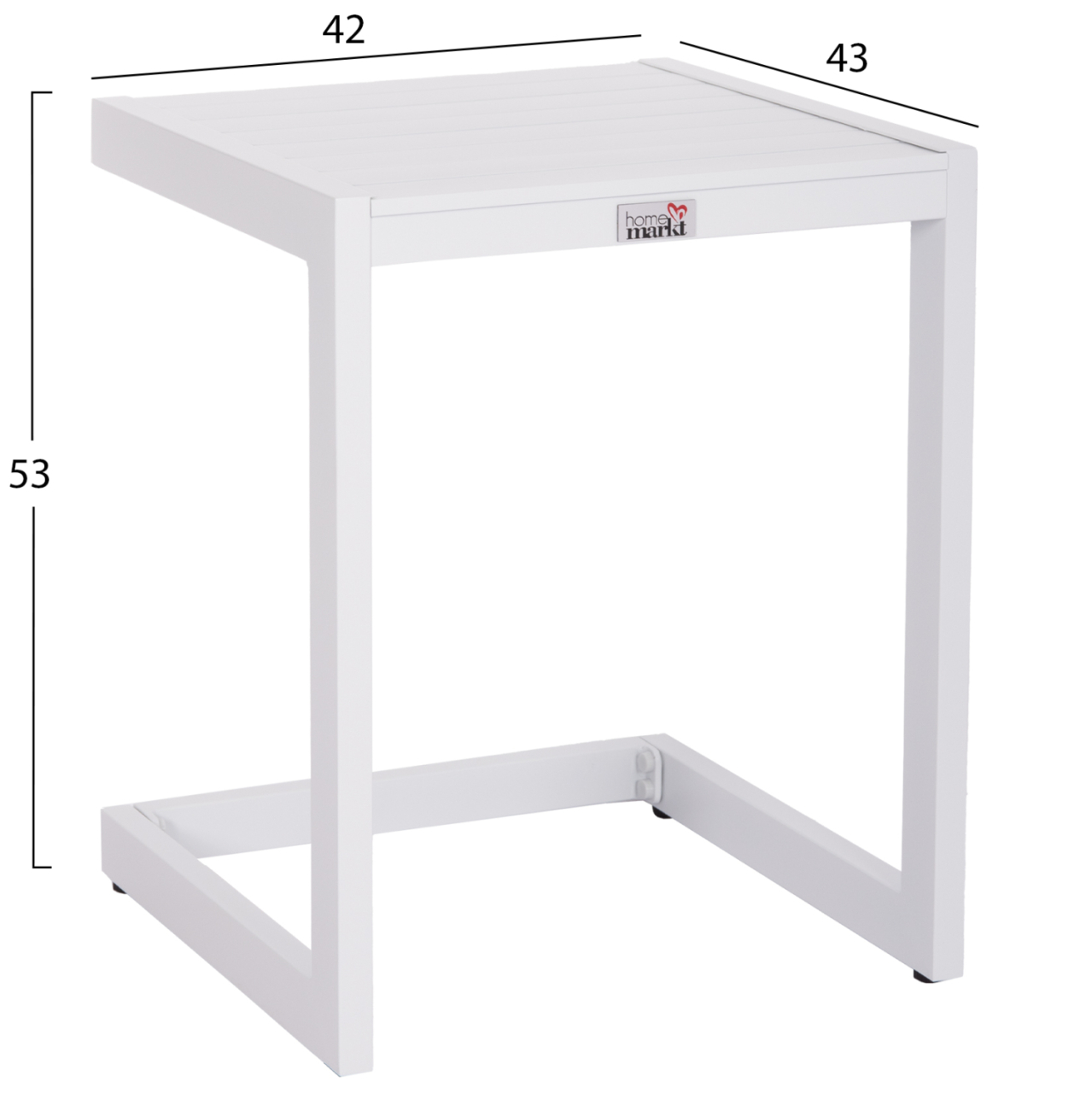 SUNLOUNGER SIDE TABLE BELLING HM6274.01 ALUMINUM IN WHITE 42x43x53Hcm. [2]