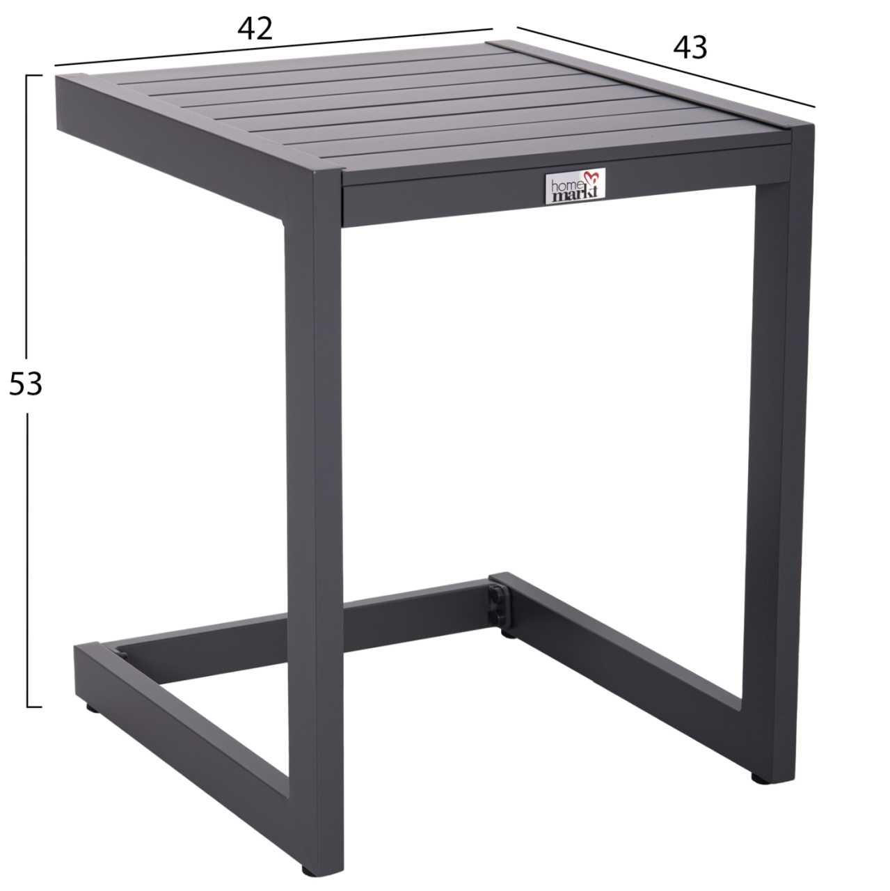 SUNLOUNGER SIDE TABLE BELLING HM6274.03 ALUMINUM IN DARK GREY 42x43x53Hcm. [2]