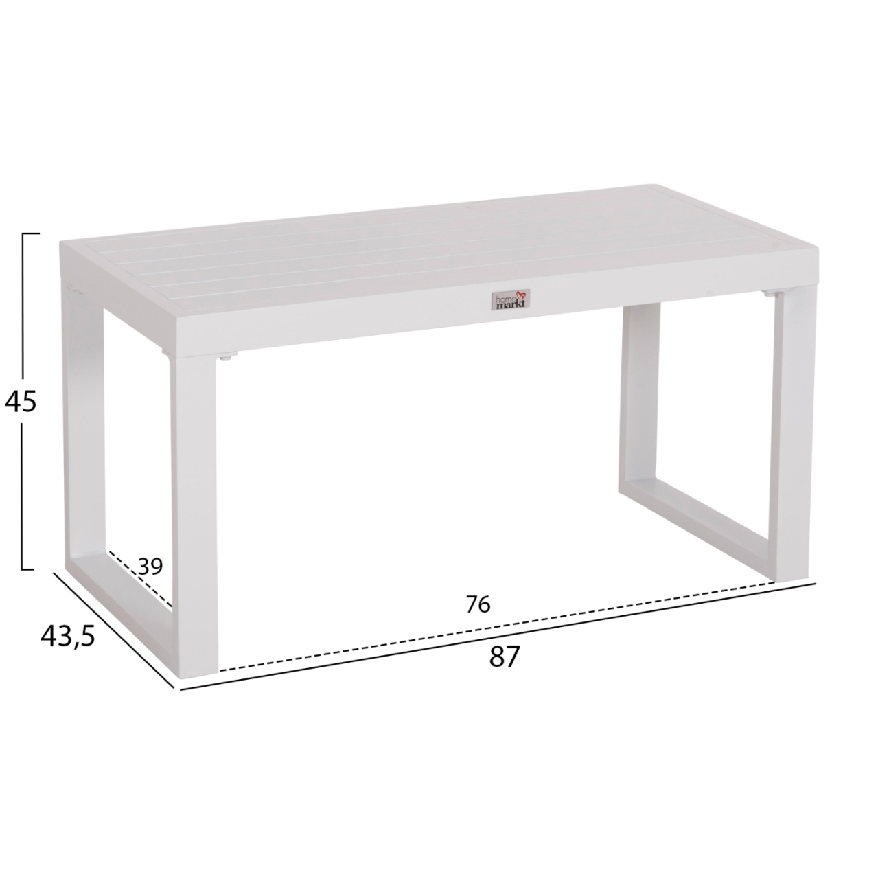 SUNLOUNGER SIDE TABLE SENTRY HM6275.01 ALUMINUM IN WHITE 87x43,5x45Hcm. [2]
