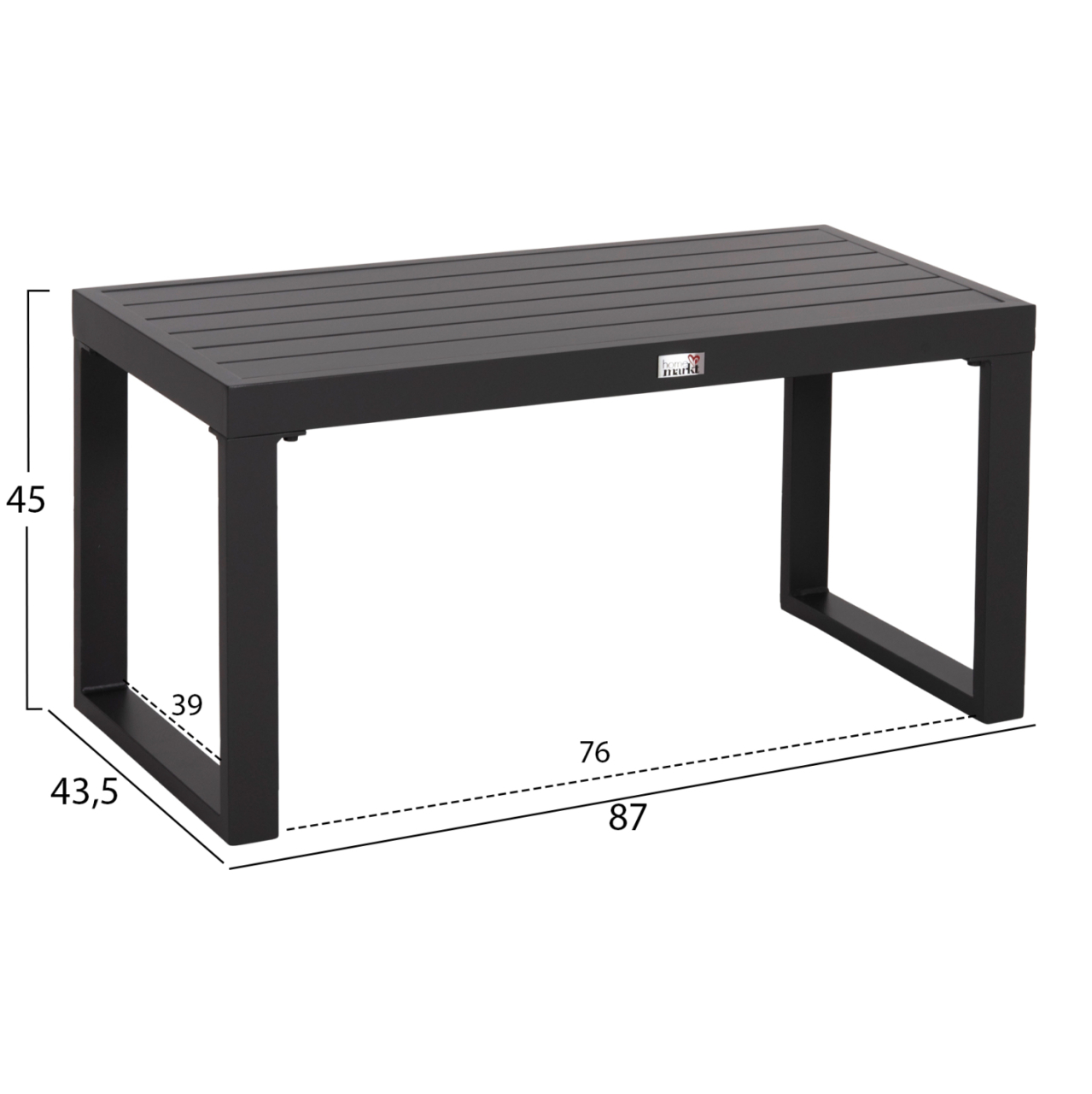 SUNLOUNGER SIDE TABLE SENTRY HM6275.03 ALUMINUM IN DARK GREY 87x43,5x45Hcm. [2]