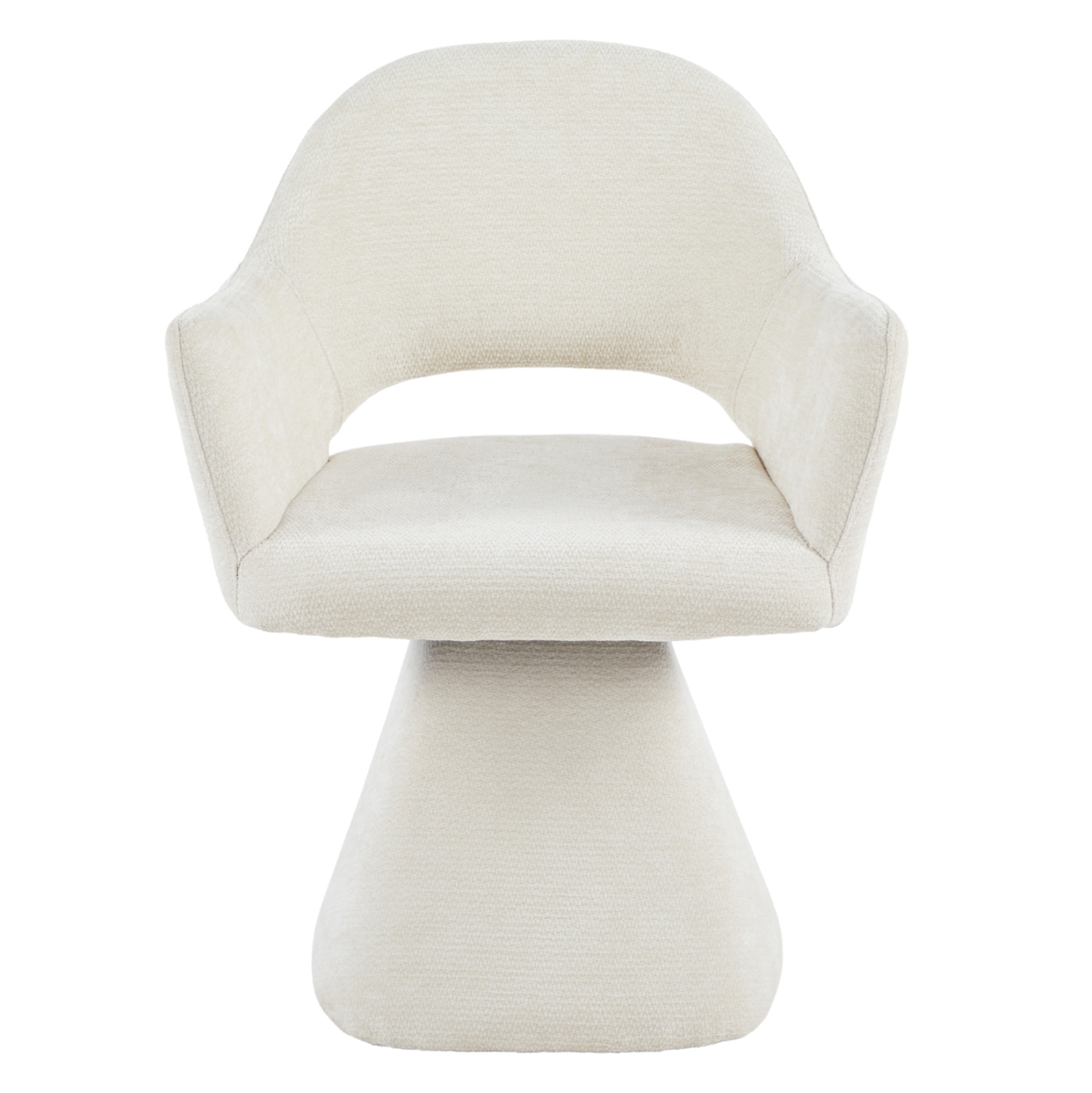SWIVEL DINING CHAIR SIMA HM18360.02 LINEN FABRIC IN ECRU 64x61x84.5Hcm [4]