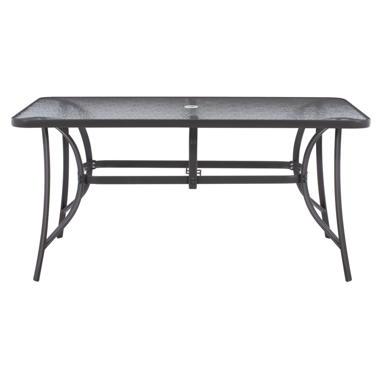 TABLE 150X90Χ75cm. METALLIC RECTANGULAR GRAY WITH UMBRELLA HOLE D38cm HM5145.11 [3]