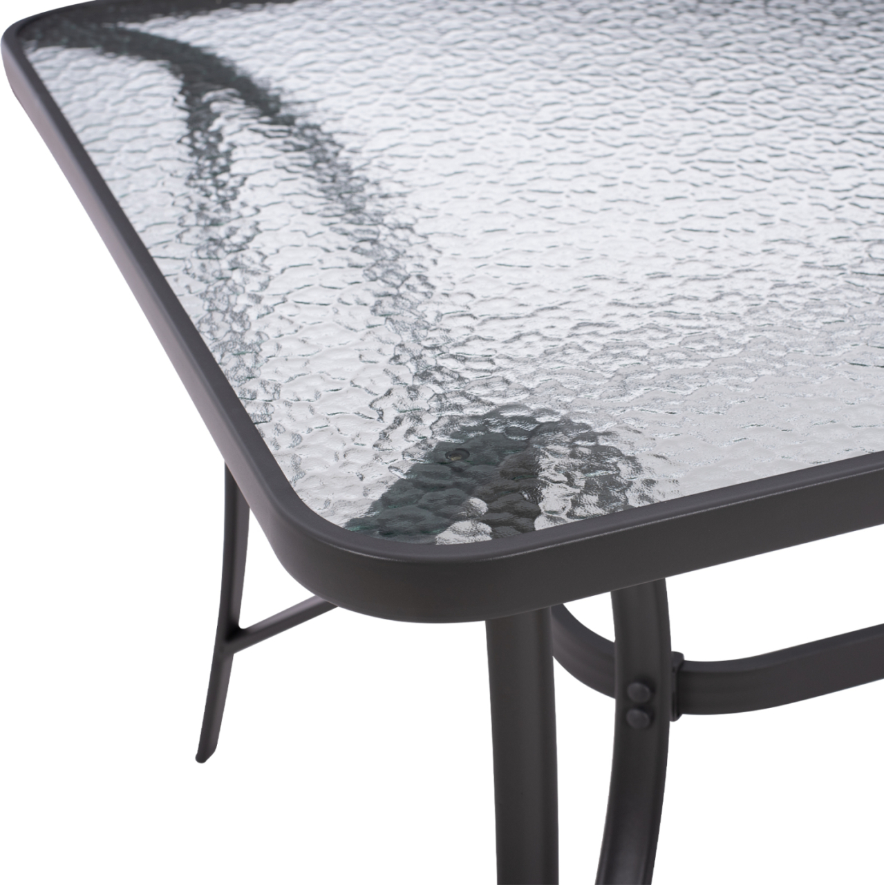 TABLE 150X90Χ75cm. METALLIC RECTANGULAR GRAY WITH UMBRELLA HOLE D38cm HM5145.11 [6]