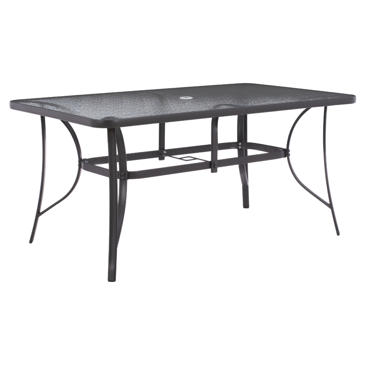 TABLE 150X90Χ75cm. METALLIC RECTANGULAR GRAY WITH UMBRELLA HOLE D38cm HM5145.11 [4]