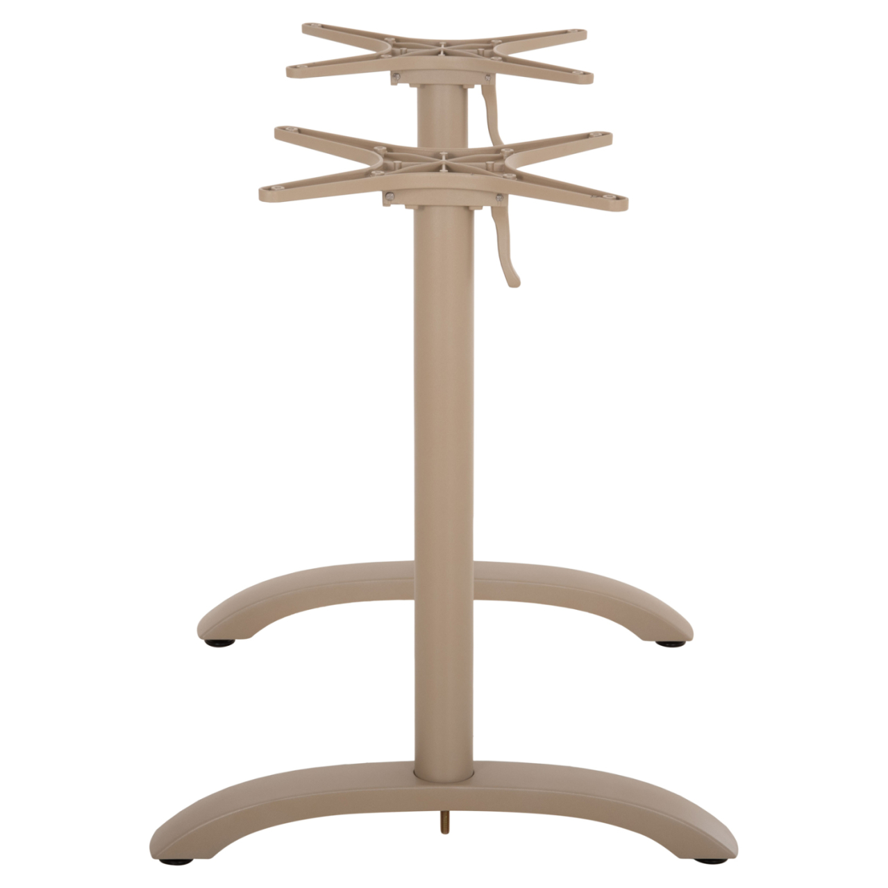 TABLE BASE 2-COLUMN WITH FOLDING CROSSES HM468.25 ALUMINUM IN CAPPUCCINO 78x59.5x73H [4]