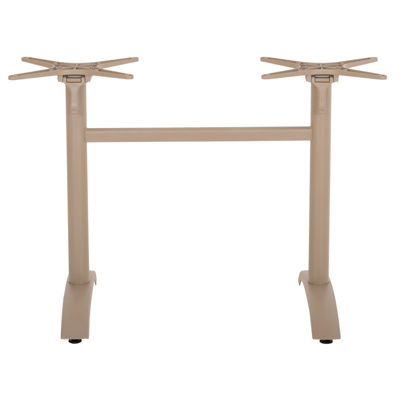 TABLE BASE 2-COLUMN WITH FOLDING CROSSES HM468.25 ALUMINUM IN CAPPUCCINO 78x59.5x73H [3]