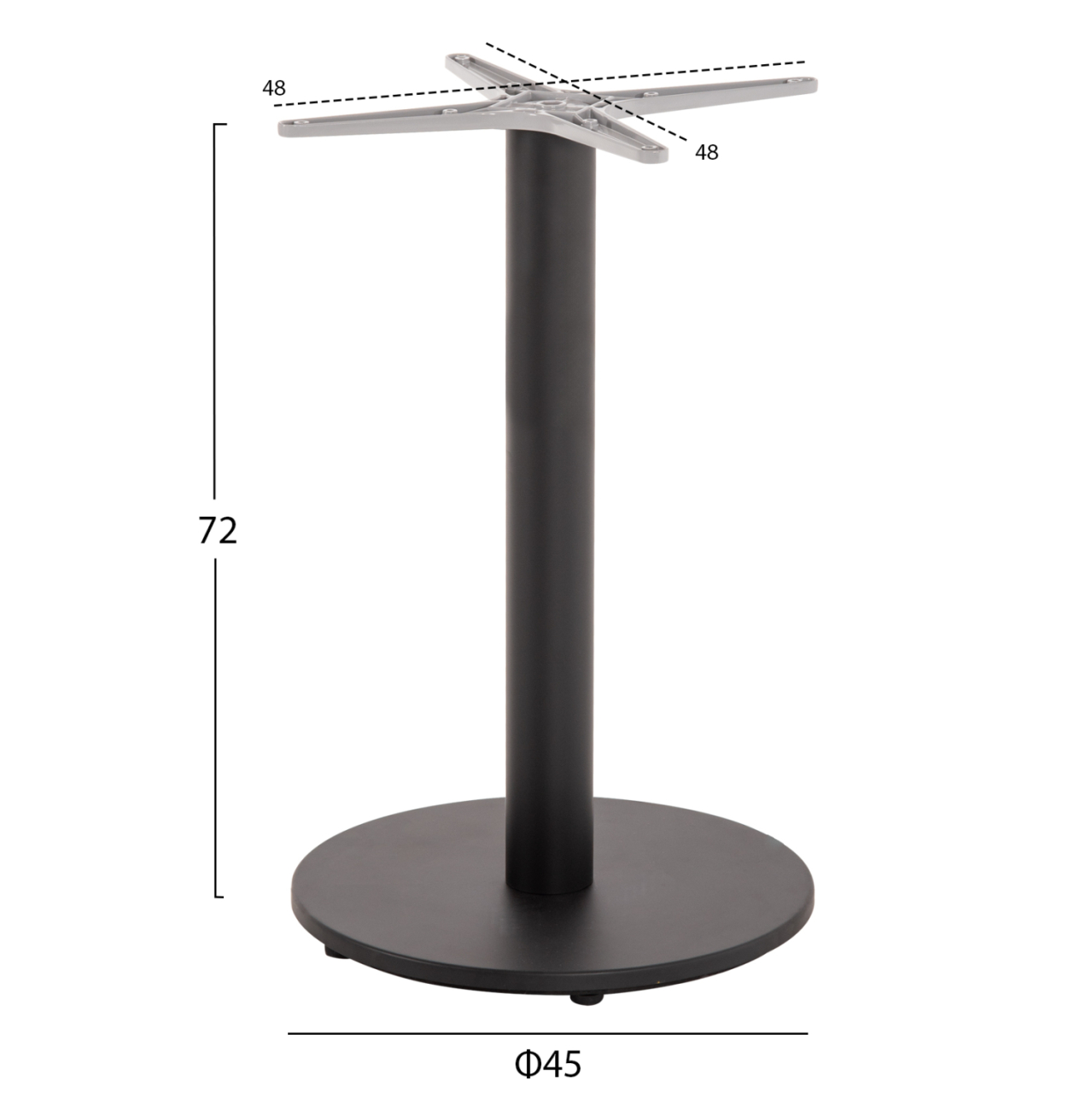 TABLE BASE ALUMINUM HM476.01 ROUND IN MATTE BLACK 48x48cm CROSS Φ45Χ72Hcm. [2]