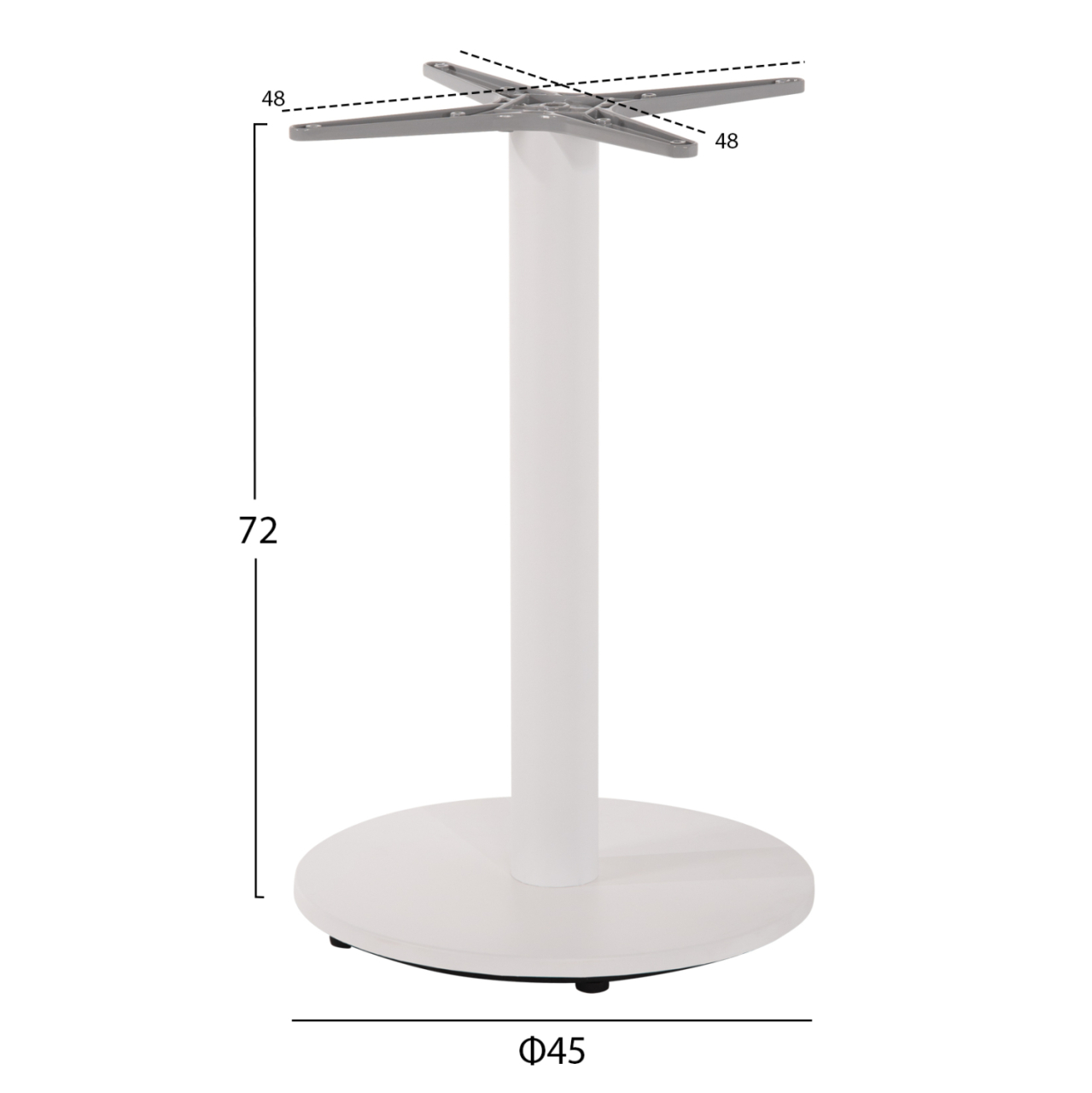 TABLE BASE ALUMINUM HM476.02 ROUND IN MATTE WHITE 48x48cm CROSS Φ45Χ72Hcm. [2]