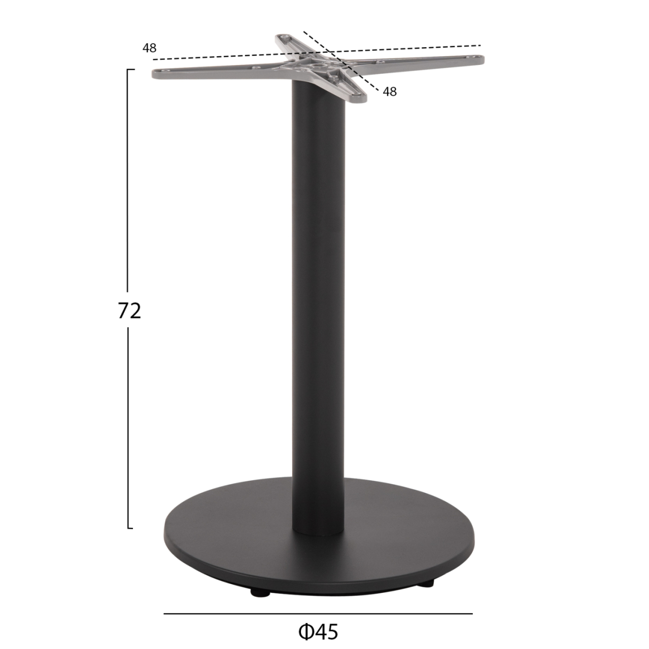 TABLE BASE ALUMINUM HM476.20 ROUND IN GREY 48x48cm CROSS Φ45Χ72Hcm. [2]