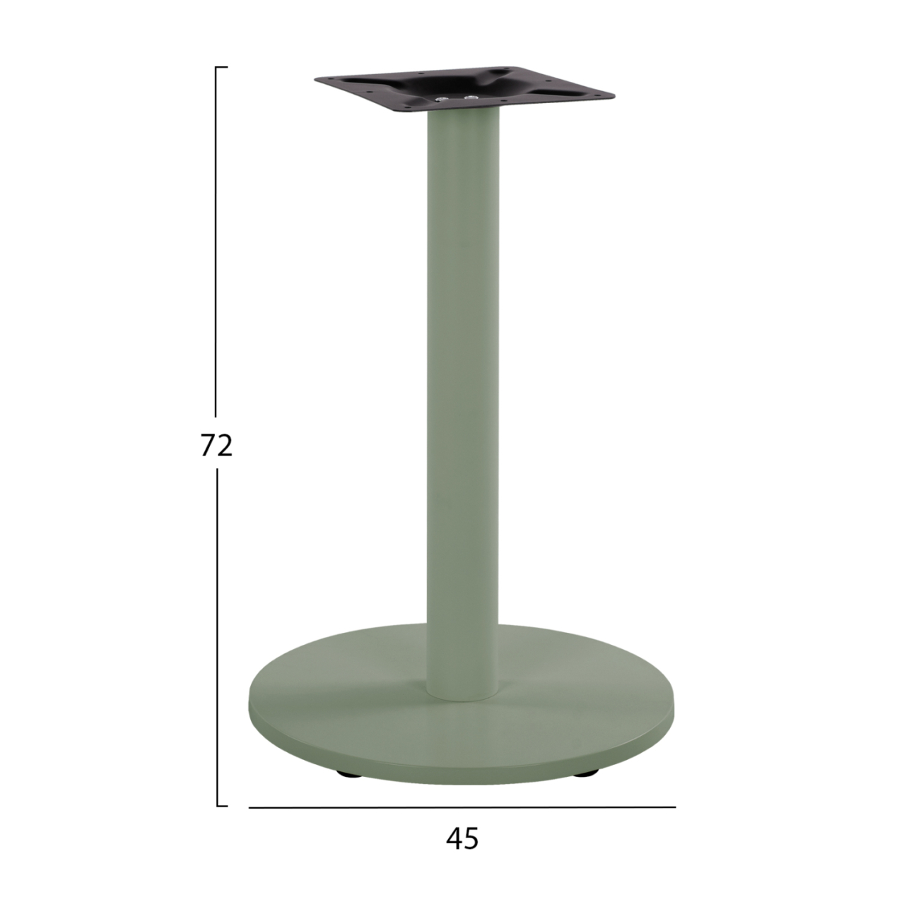 TABLE BASE HM419.28 METALLIC (STEEL) IN GREEN WITH HEIGHT ADJUSTERS Φ45Χ72Hcm. [2]