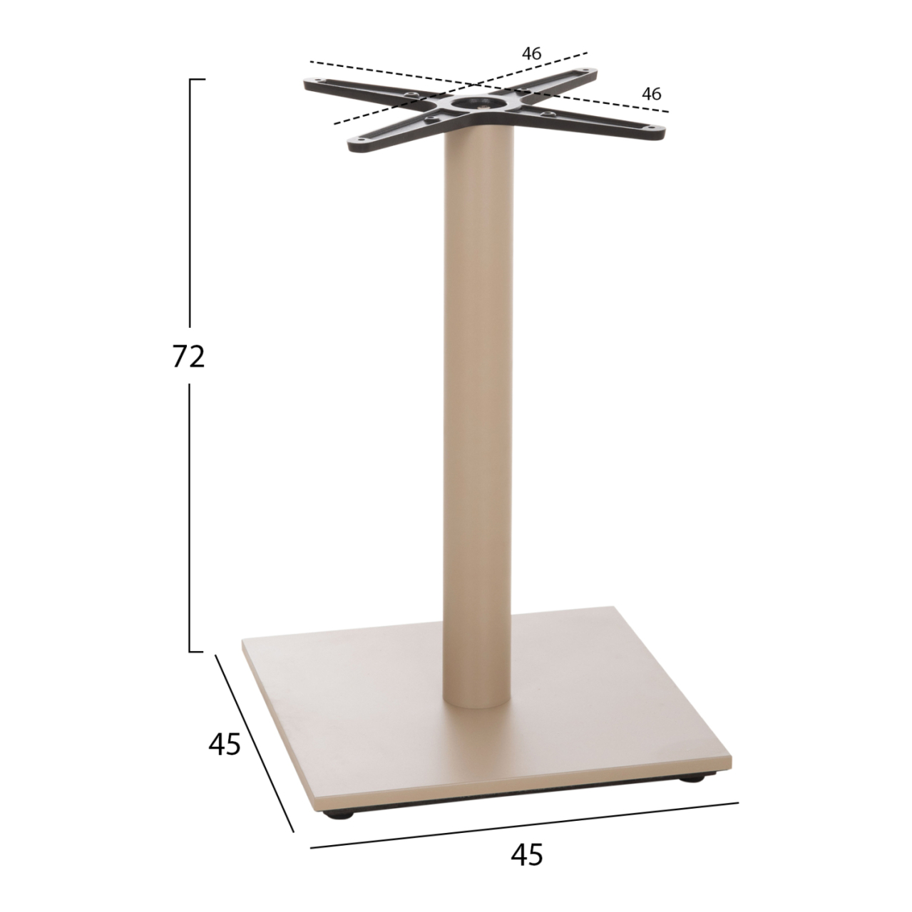 TABLE BASE HM438.25 METAL IN CAPPUCCINO MATTE-HEIGHT ADJUSTERS 46x46x72Hcm. [2]