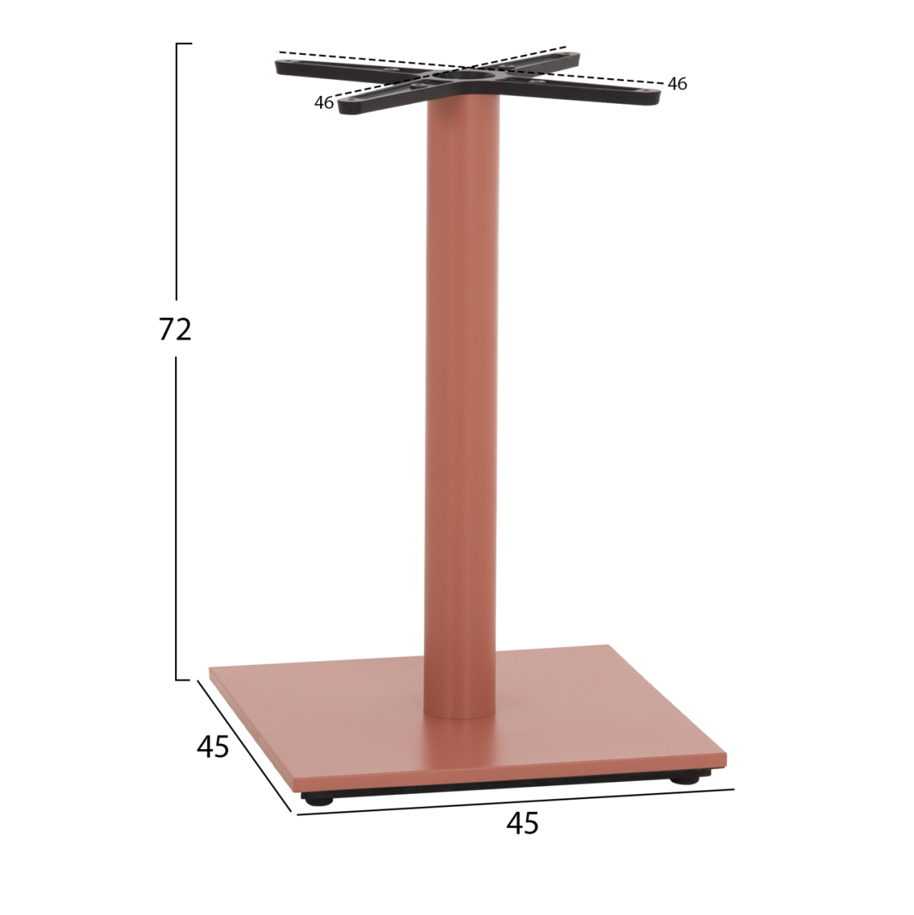 TABLE BASE HM438.27 METAL IN TERRACOTTA-HEIGHT ADJUSTERS 46x46x72Hcm. [2]