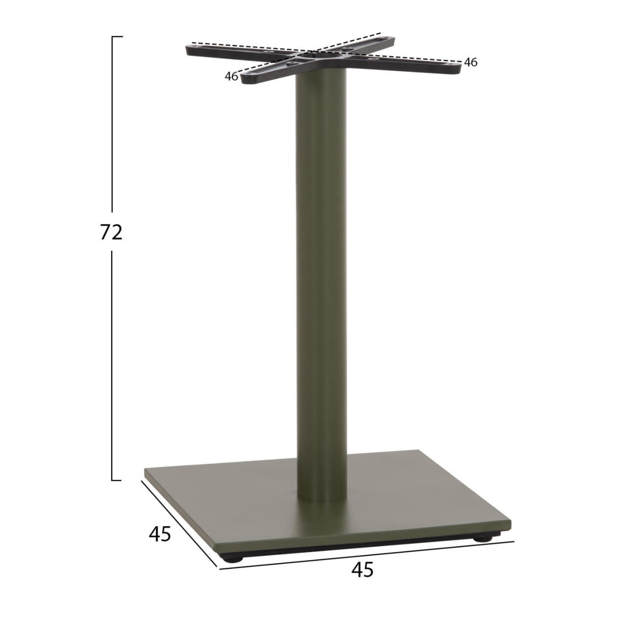 TABLE BASE HM438.28 METAL IN GREEN-HEIGHT ADJUSTERS 46x46x72Hcm. [2]