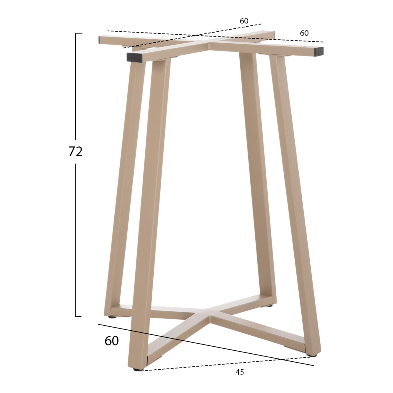 TABLE BASE HM470.25 METAL IN CAPPUCCINO COLOR 60x60x72Hcm. [2]