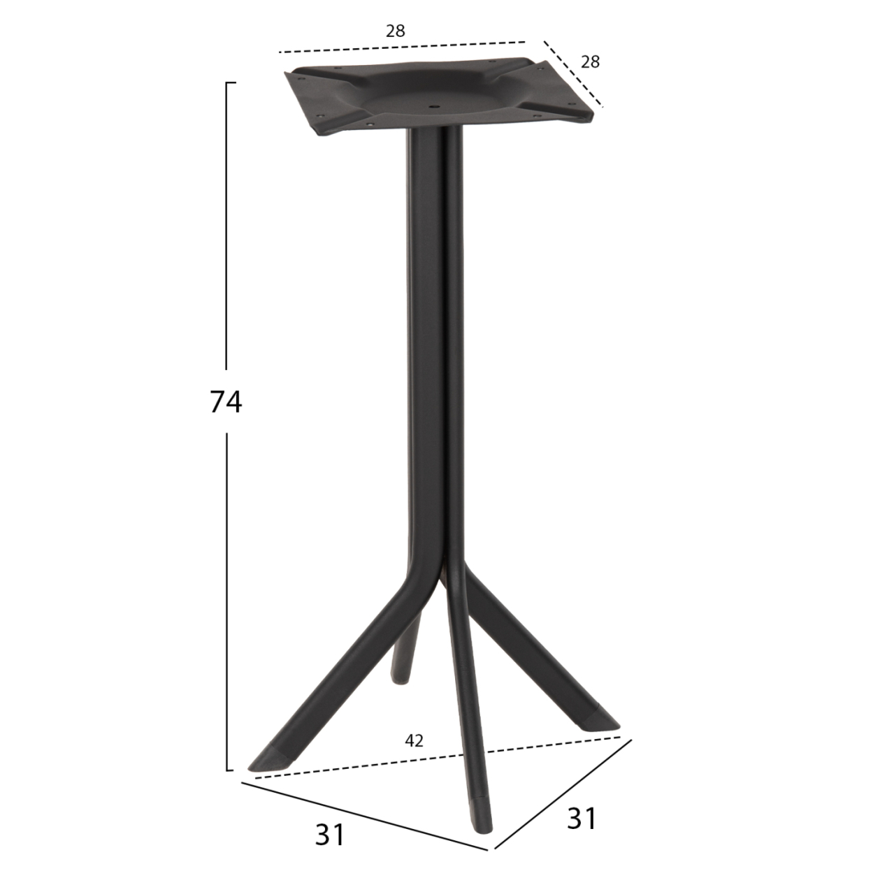 TABLE BASE HM5919 BLACK METAL 31x31x74Hcm. [2]