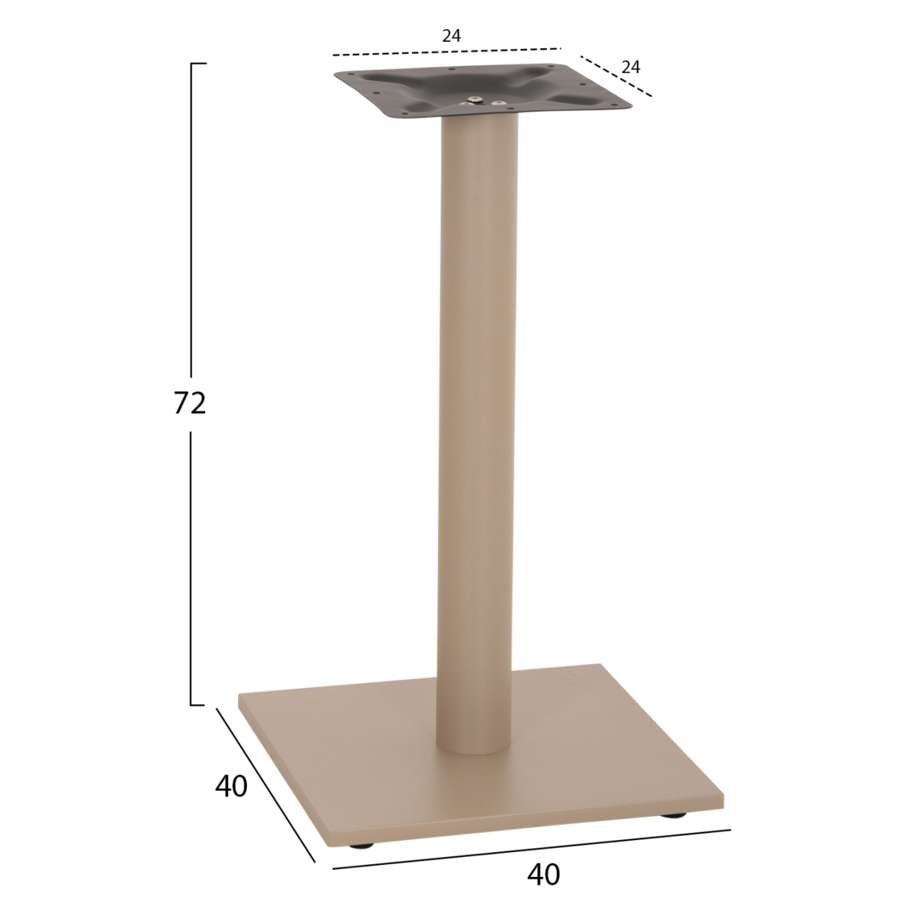 TABLE BASE METAL ΗΜ421.25 CAPPUCCINO 40x40x72Ηcm [2]
