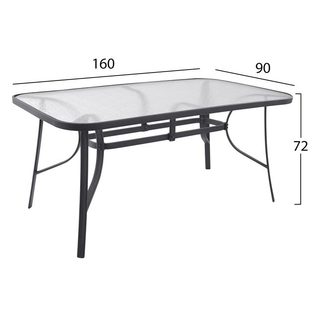 Table Bruno Metallic Grey 160Χ90Χ72 HM5074.01 [2]