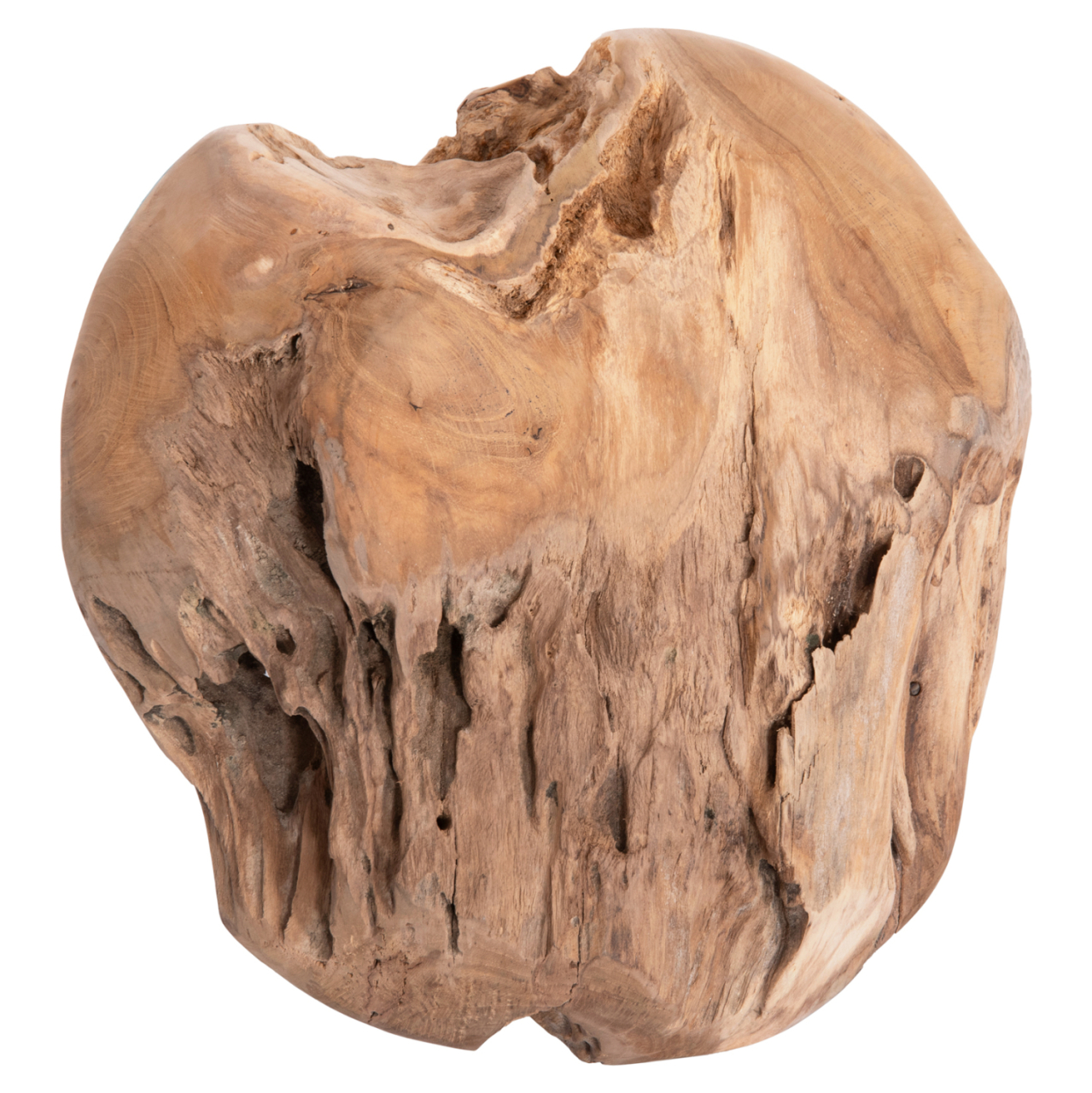 TABLE CANDLE HOLDER/BOWL FRAN HM4390 TEAK WOOD-METAL 30x30x7-15Hcm. [6]