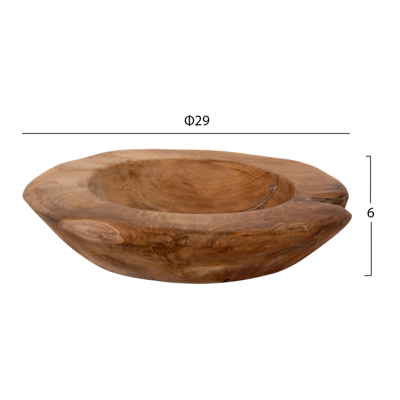 TABLE DECOR BOWL YOKI HM9627 TEAK WOOD Φ29x6Hcm. [2]