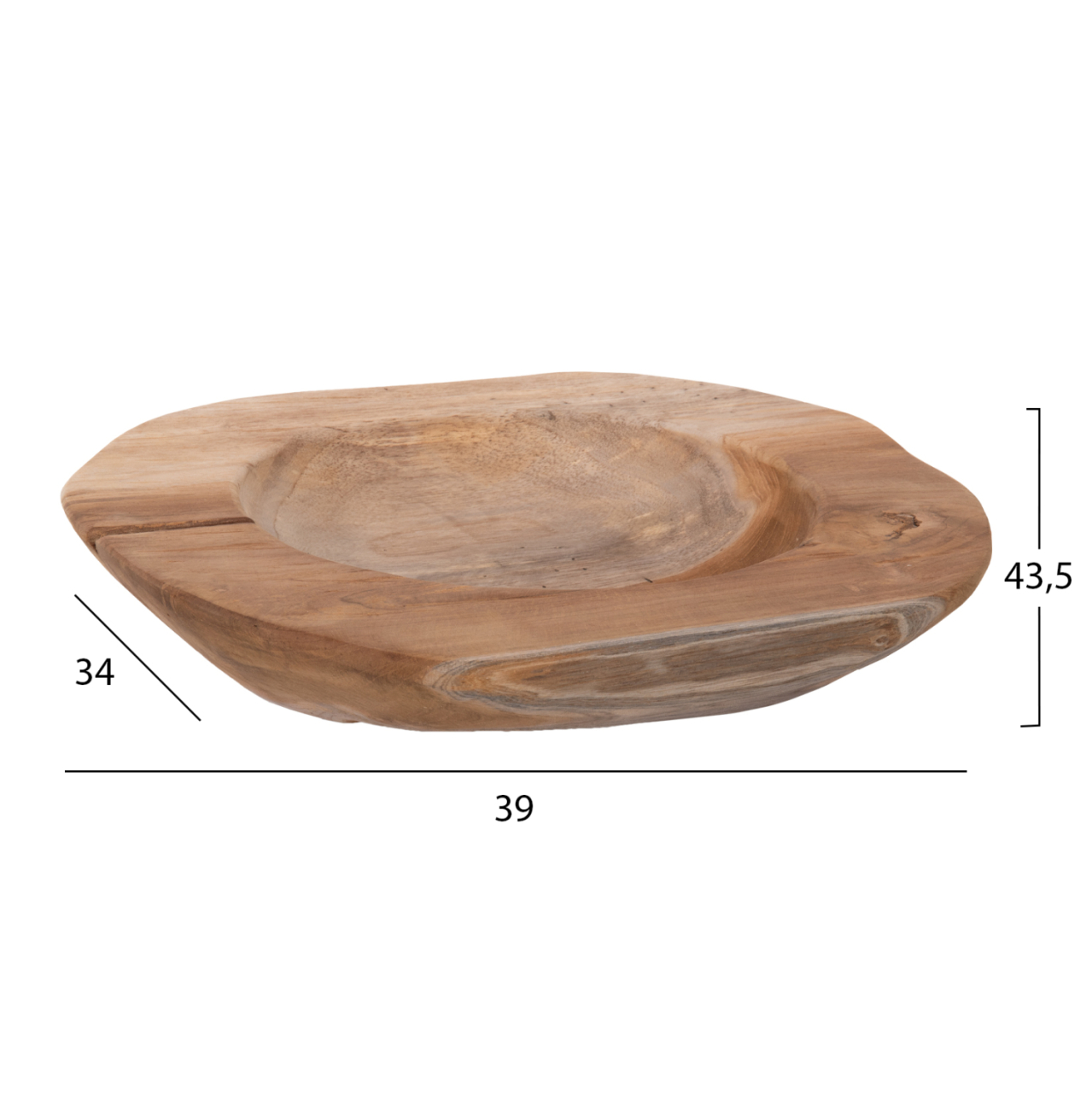 TABLE DECOR BOWL YOKI HM9628 TEAK WOOD Φ39x6.5Hcm. [2]