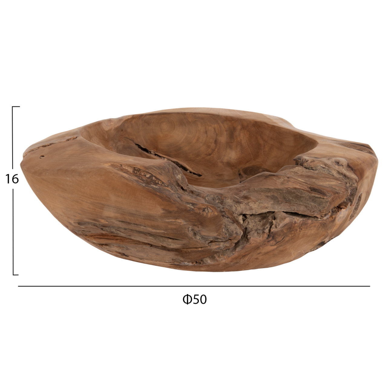 TABLE DECOR BOWL YOKI HM9629 TEAK WOOD Φ50x16Hcm. [2]