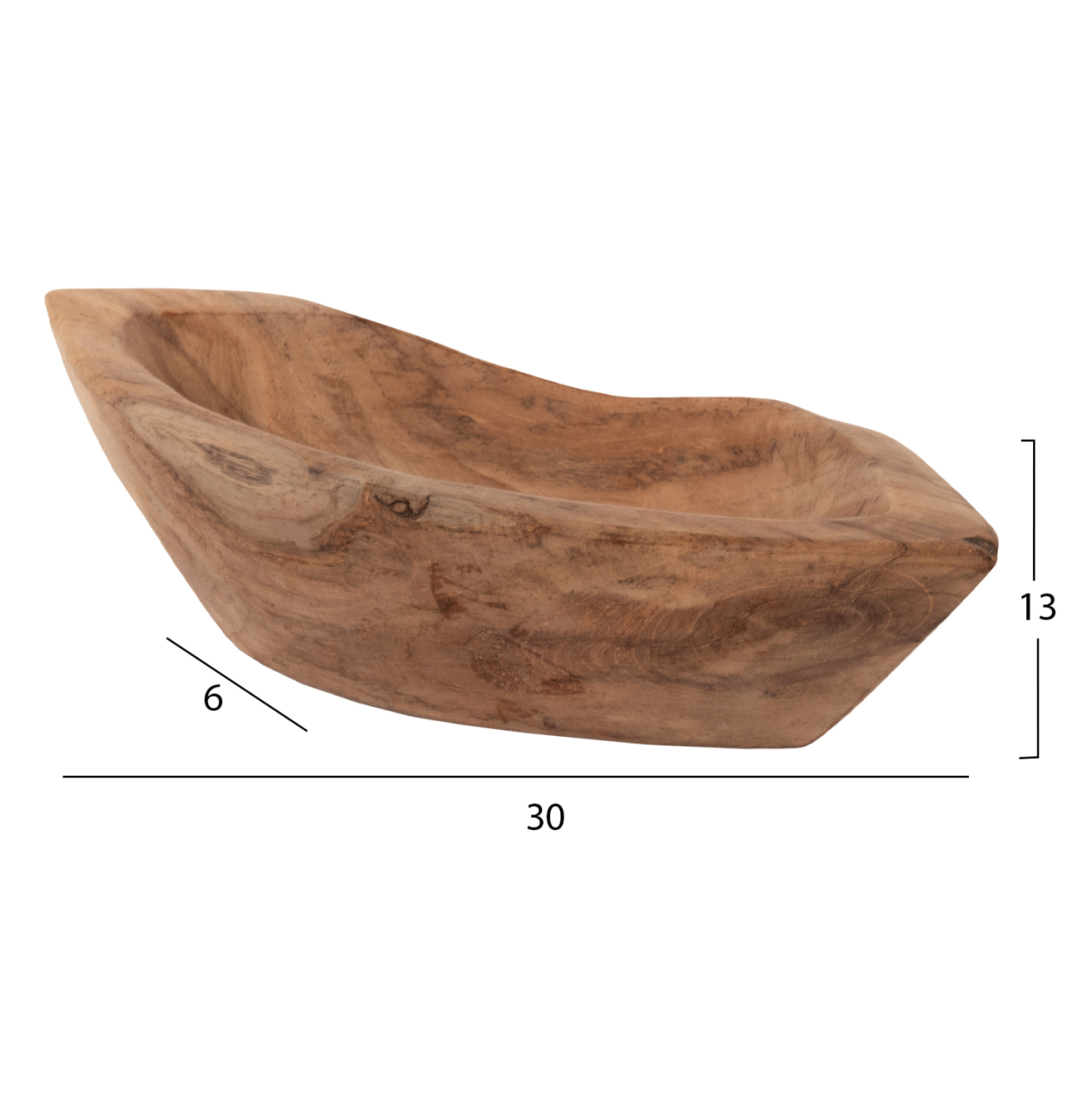 TABLE DECOR BOWL YOKI HM9632 MADE OF TEAK WOOD 30x6x13Hcm. [2]