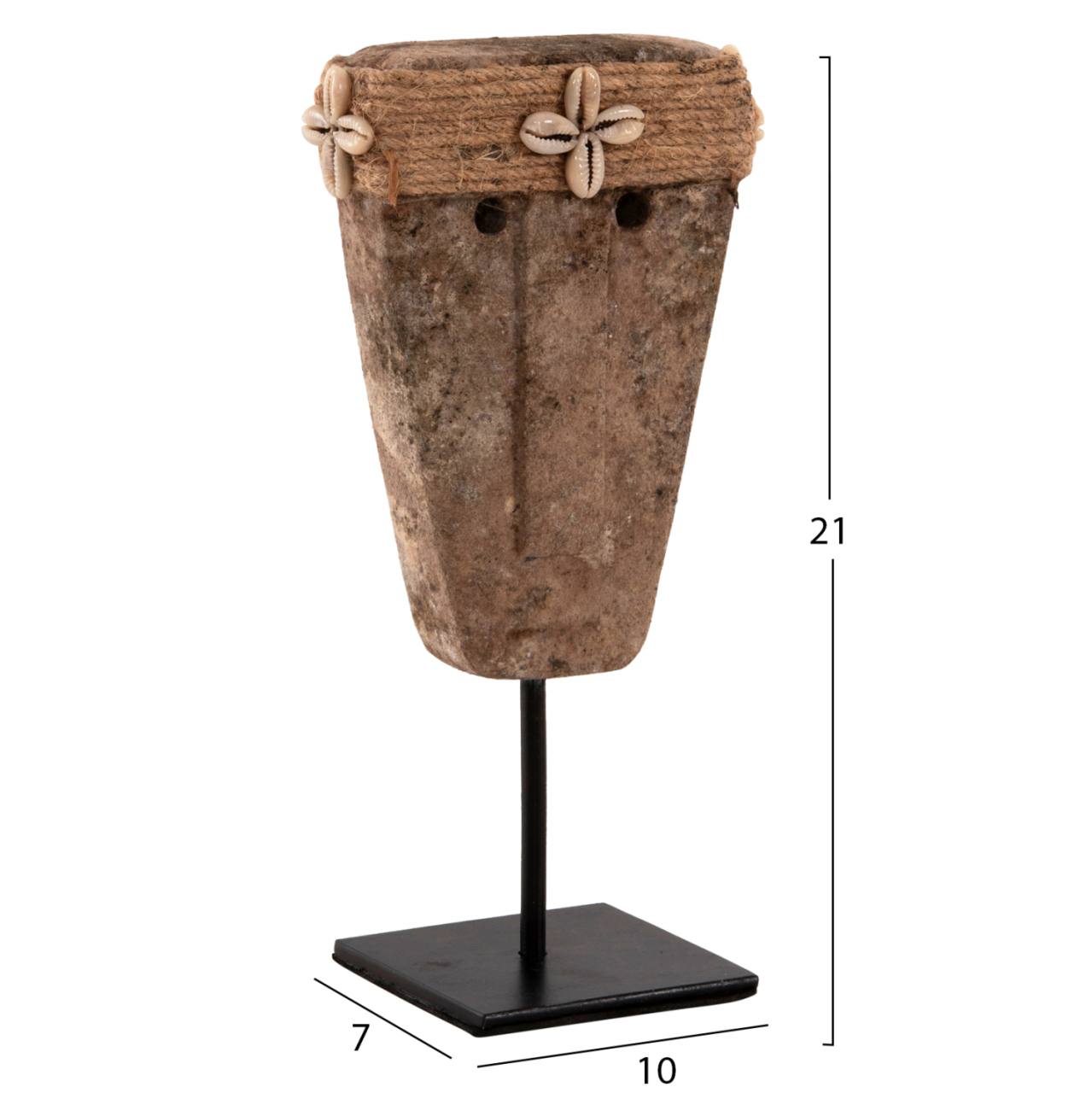 TABLE DECOR FACE HM4315 PARAS STONE IN BLACK METAL STAND 7x10x7x21H cm. [2]