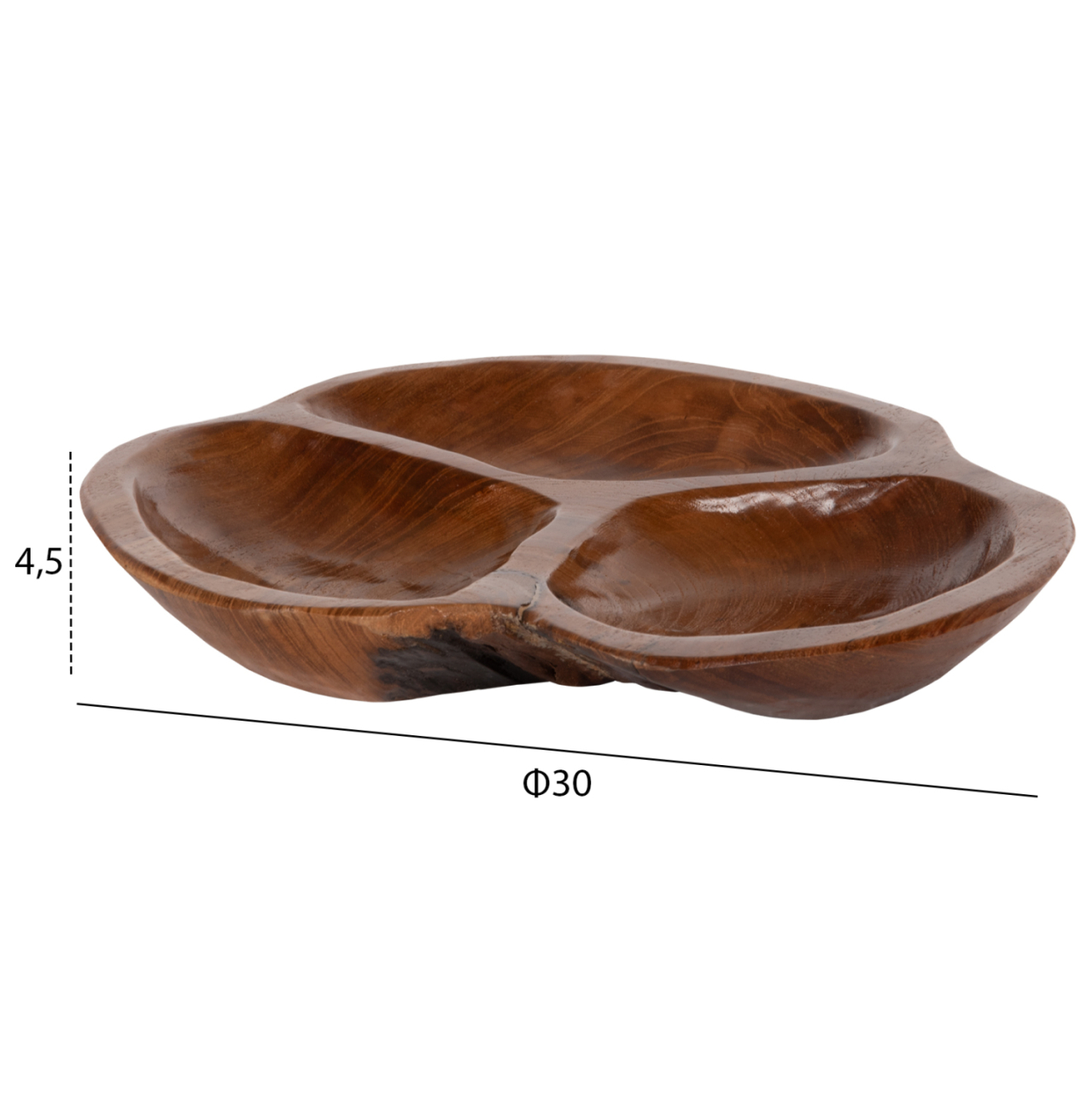 TABLE DECOR HM4272 PEANUT BOWL MADE OF TEAK WOOD IN NATURAL COLOR Φ30x4,5Hcm. [2]