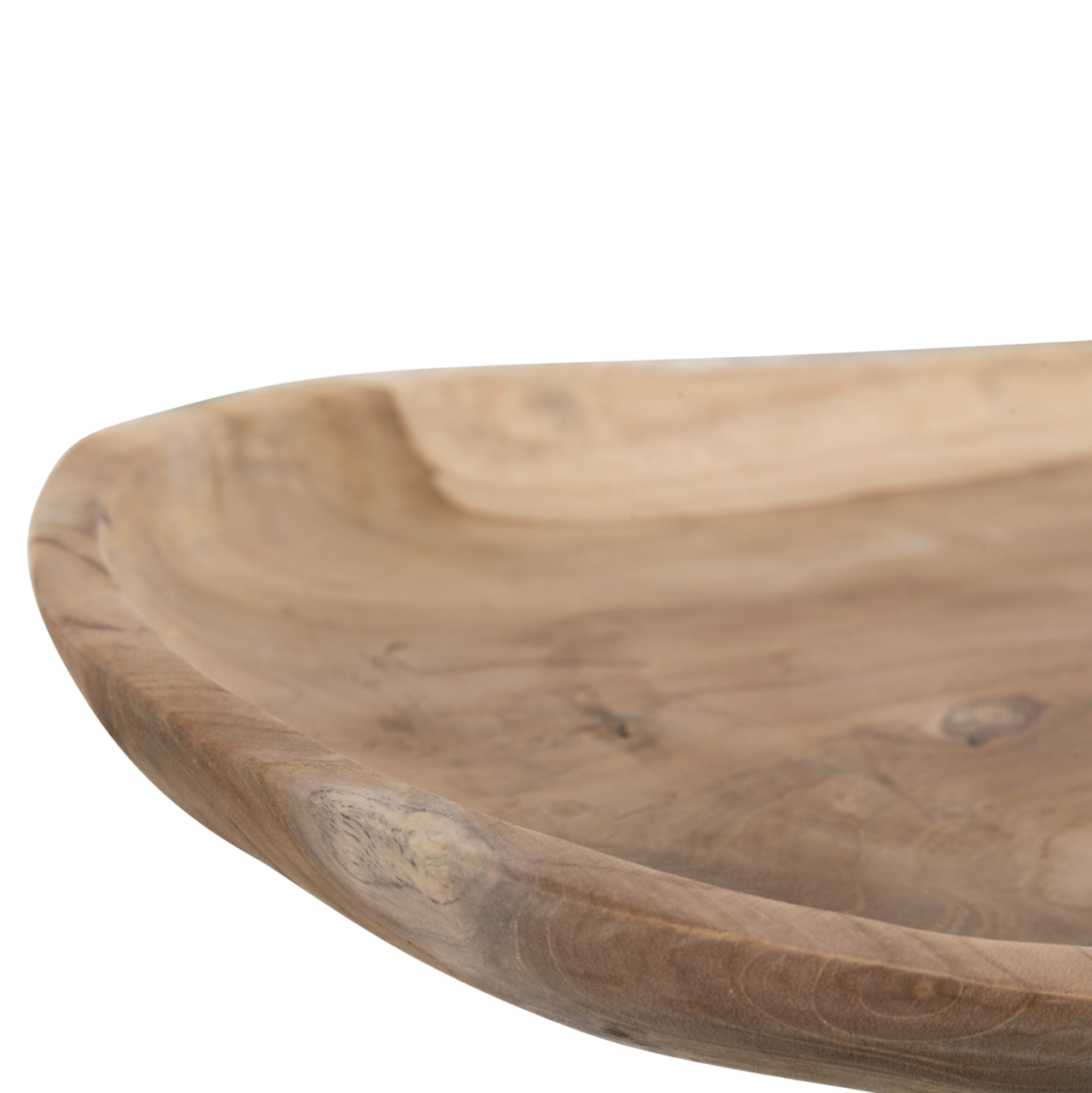 TABLE DECOR HM4293 OVAL TREY MADE OF RECYCLED TEAK WOOD 45x35x4H cm. [8]