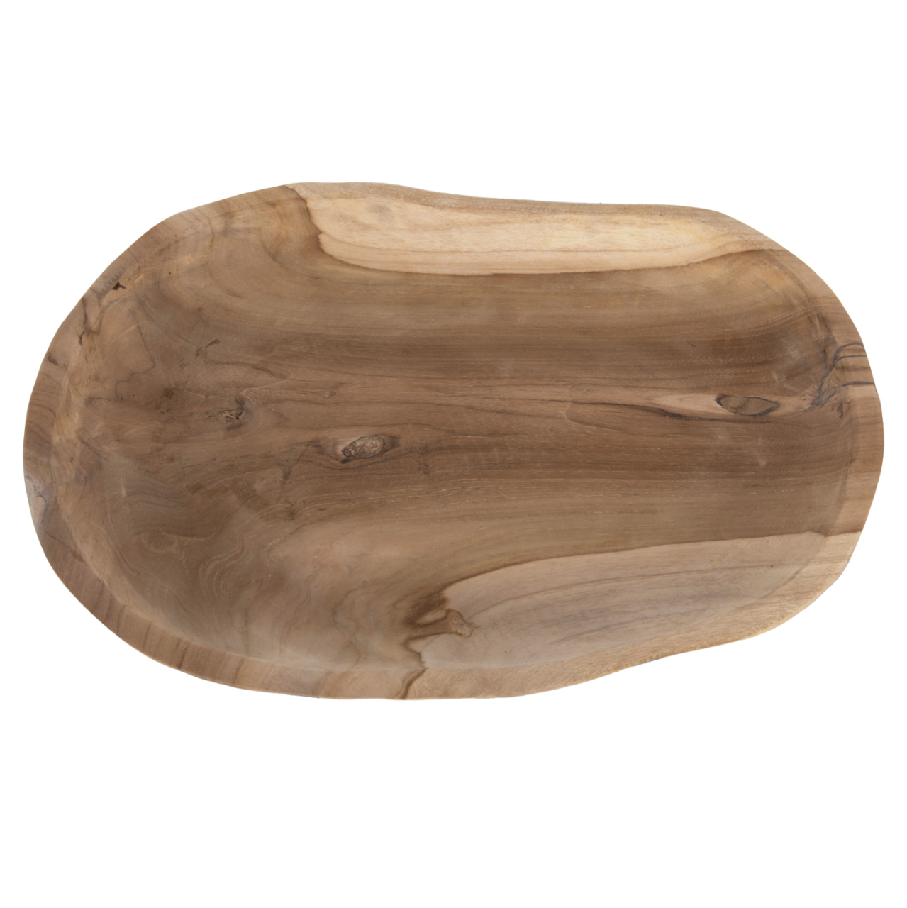 TABLE DECOR HM4293 OVAL TREY MADE OF RECYCLED TEAK WOOD 45x35x4H cm. [6]