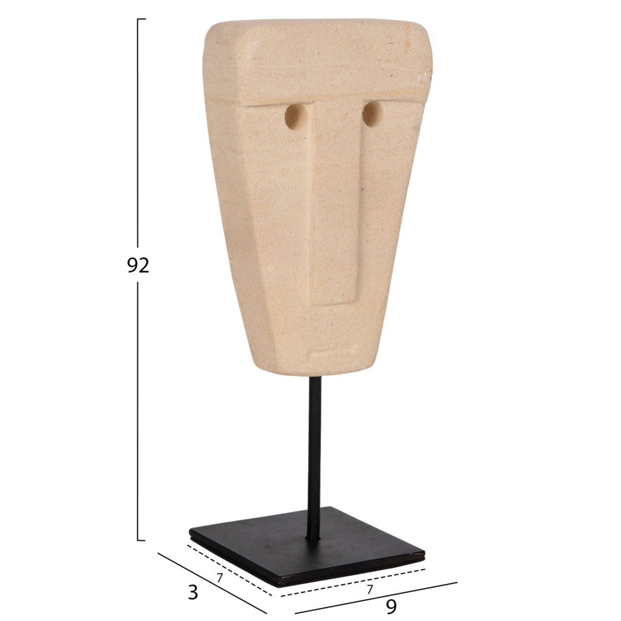 TABLE DECOR HM4312 FACE MADE OF PARAS STONE-BLACK METAL STAND 9x3x22Hcm. [2]