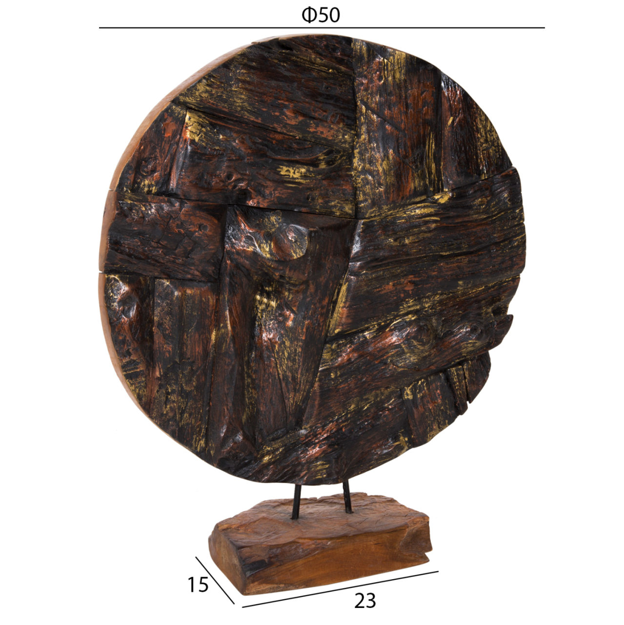 TABLE DECOR HM7718 SOLID TEAK NATURAL 50X15X64H [2]