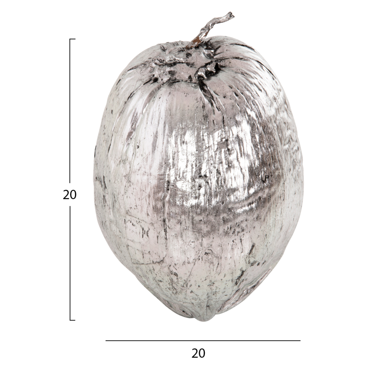 TABLE DECORATION HM4326.04 COCONUT IN SILVER COLOR 20x20x20Hcm. [2]